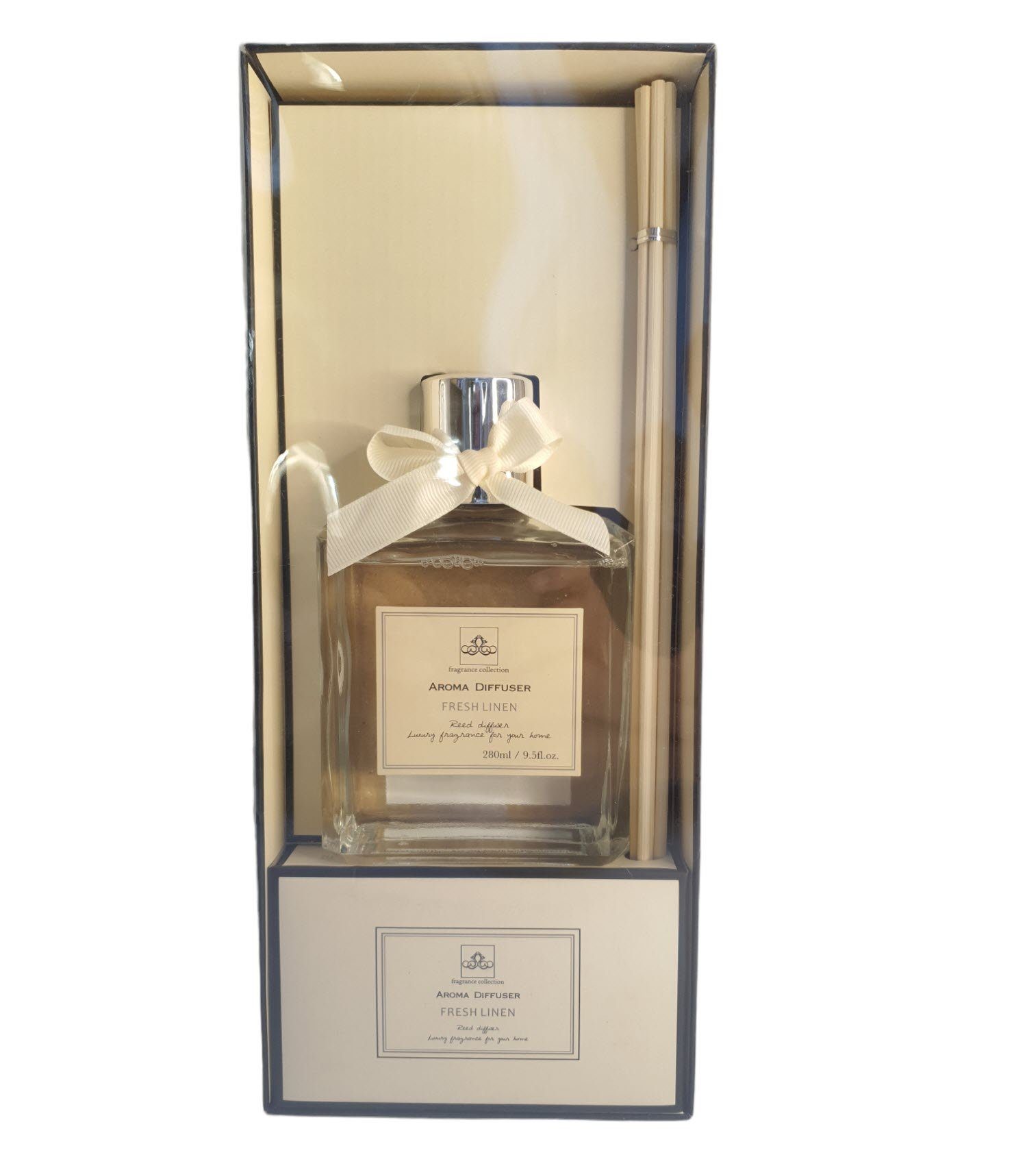 Spectrum Duftstäbchen Duftdiffusor quadratisch 280 ml Duftspender mit Schleife