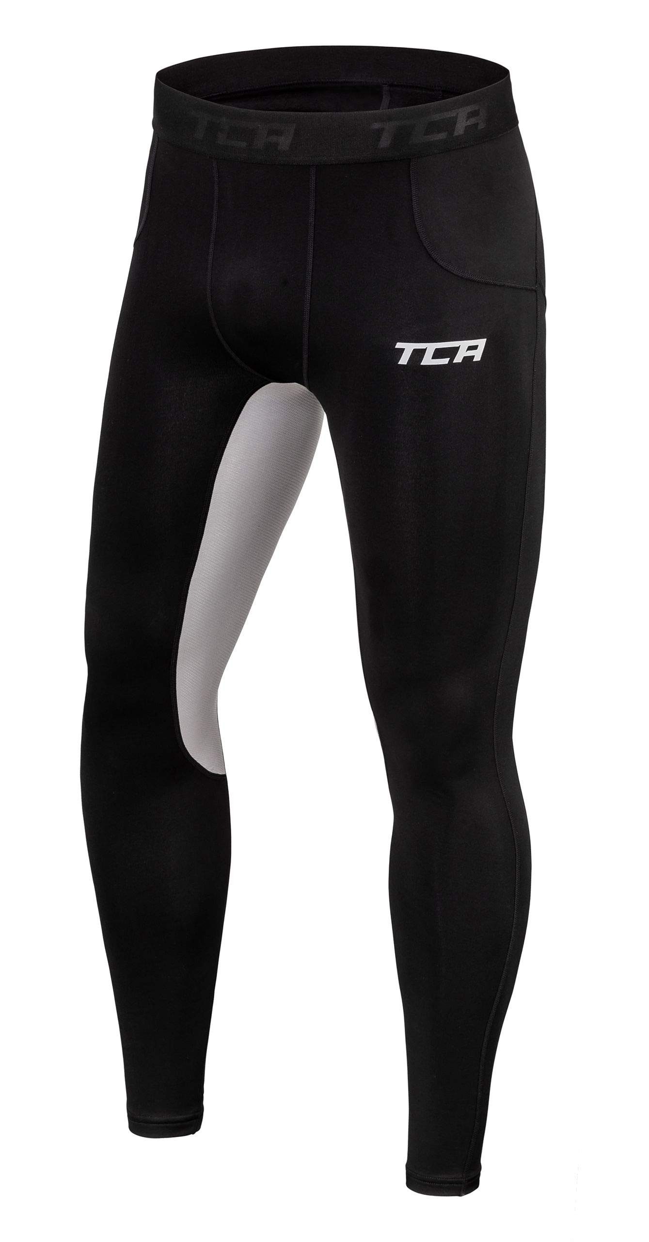 Funktionsleggings TCA Herren Leggings, Kompressionshose, Sporthose - Schwarz/Hellgrau