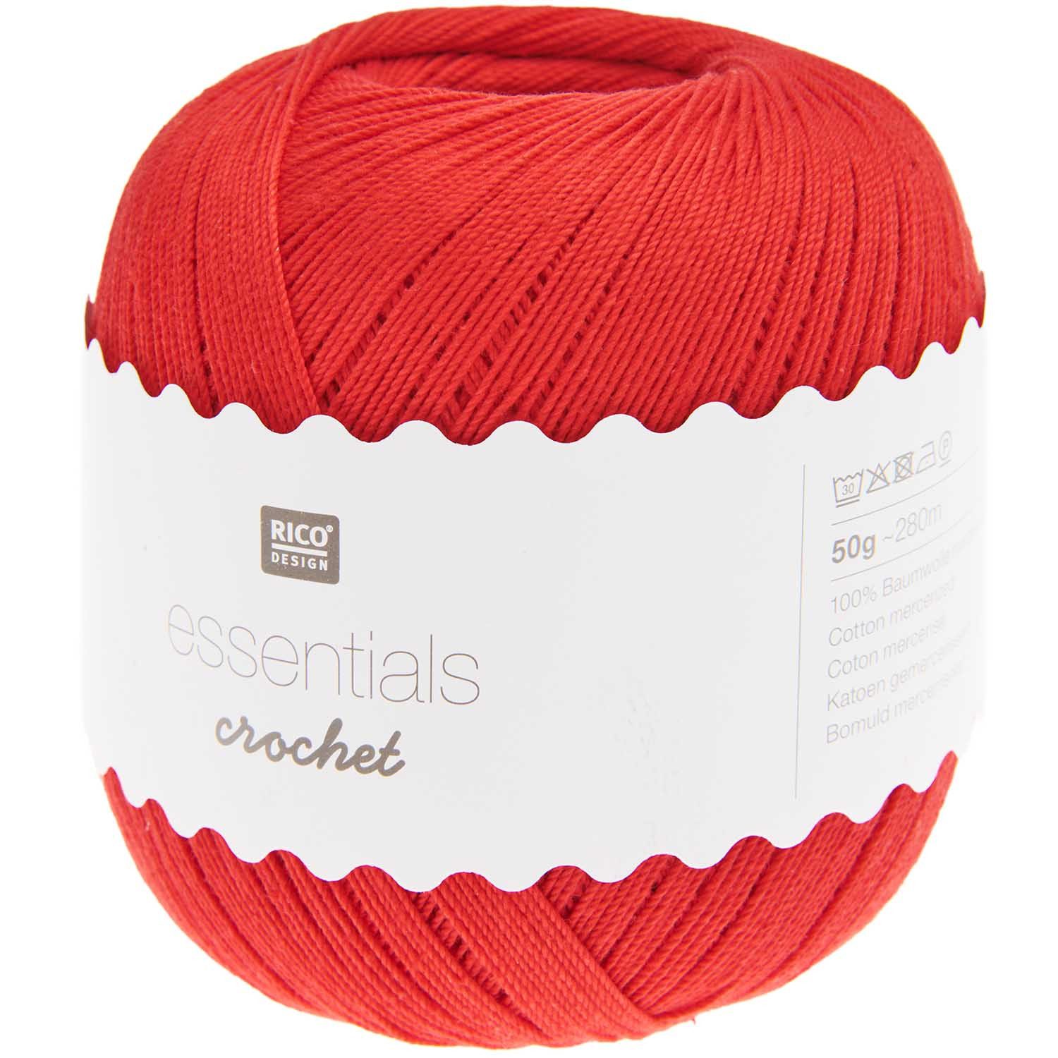 Rico Design Essentials Crochet Häkelgarn Baumwolle Stärke 10 zum Filet - Häkeln Häkelwolle, 280,00 m (Filethäkelgarn, dünnes Baumwollgarn), mercerisiert