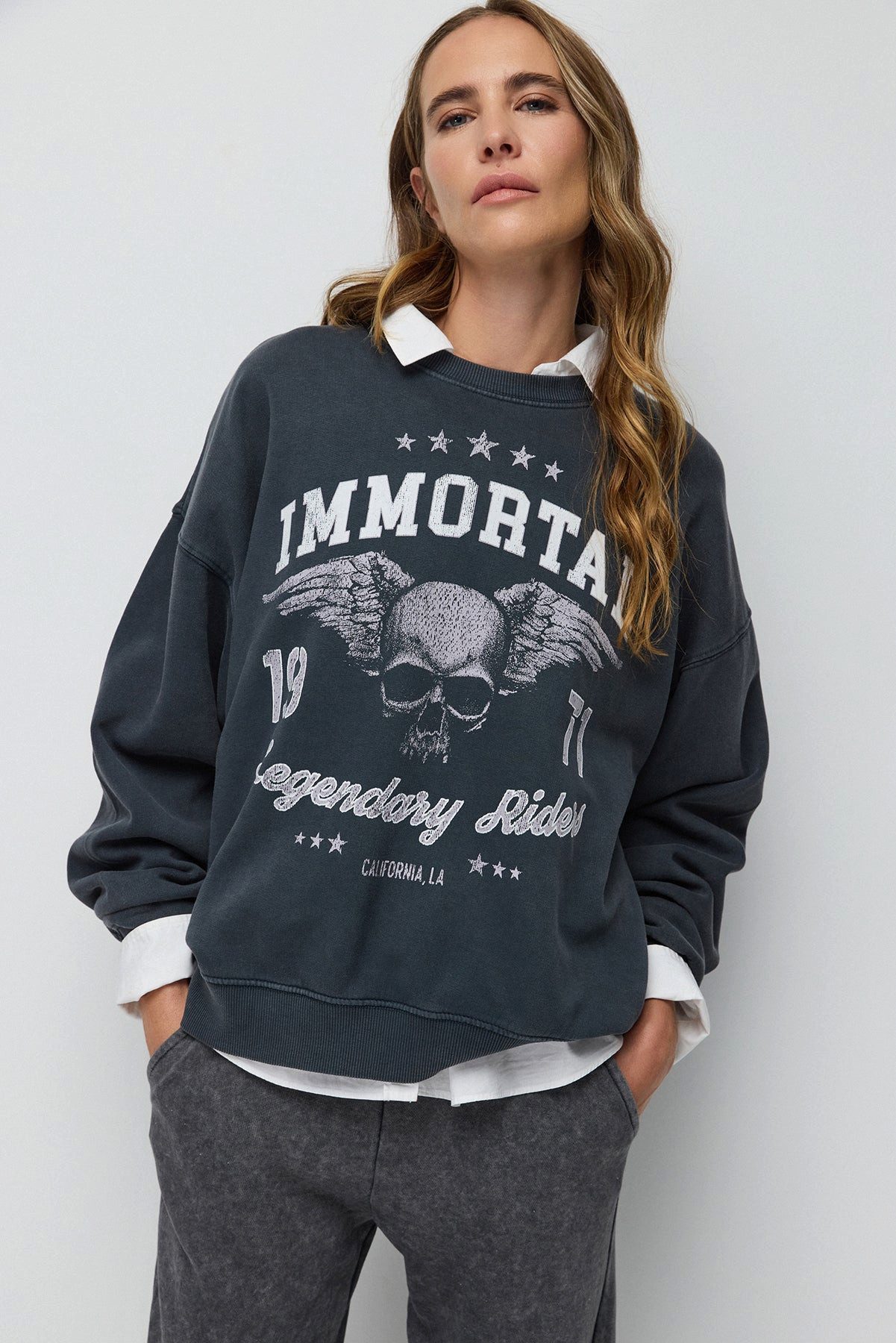 Kapuzensweatshirt Bedrucktes Oversize-Sweatshirt