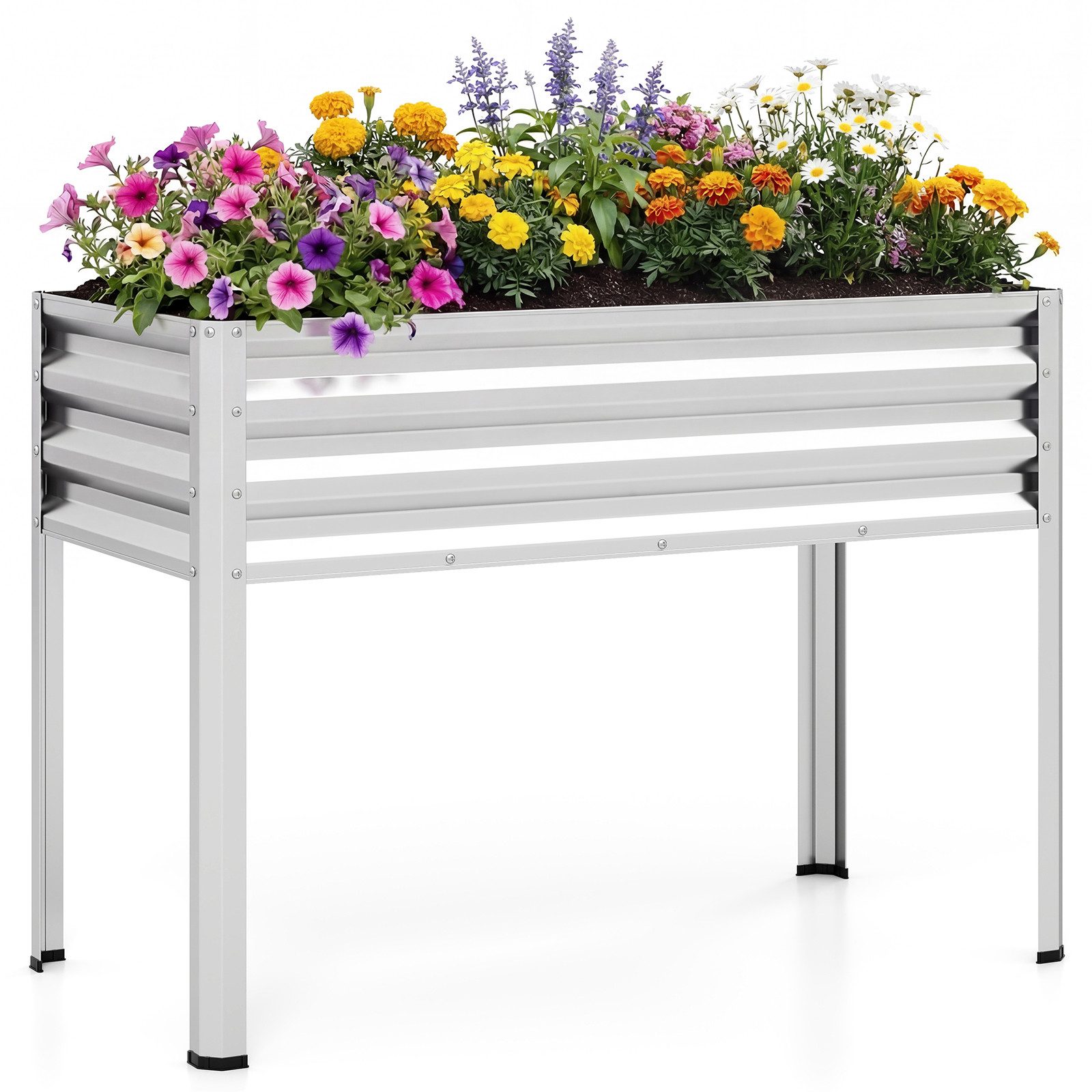 COSTWAY Blumenkasten (1 St), Gartenbeet Metall, Hochbeet, bis 80 kg, für Garten