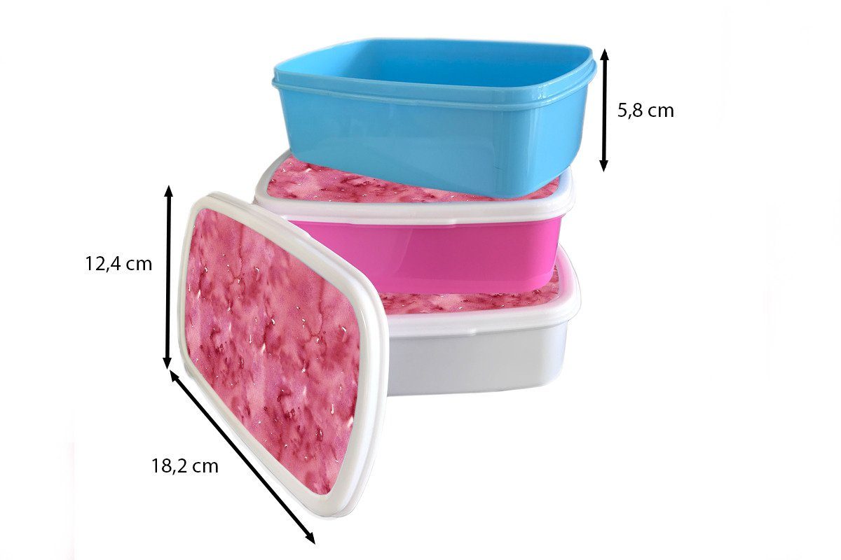 Brotbox Jungs Lunchbox und für Mädchen Kinder Rosa, und Brotdose, Erwachsene, MuchoWow weiß (2-tlg), für Aquarell - Kunststoff, Muster -