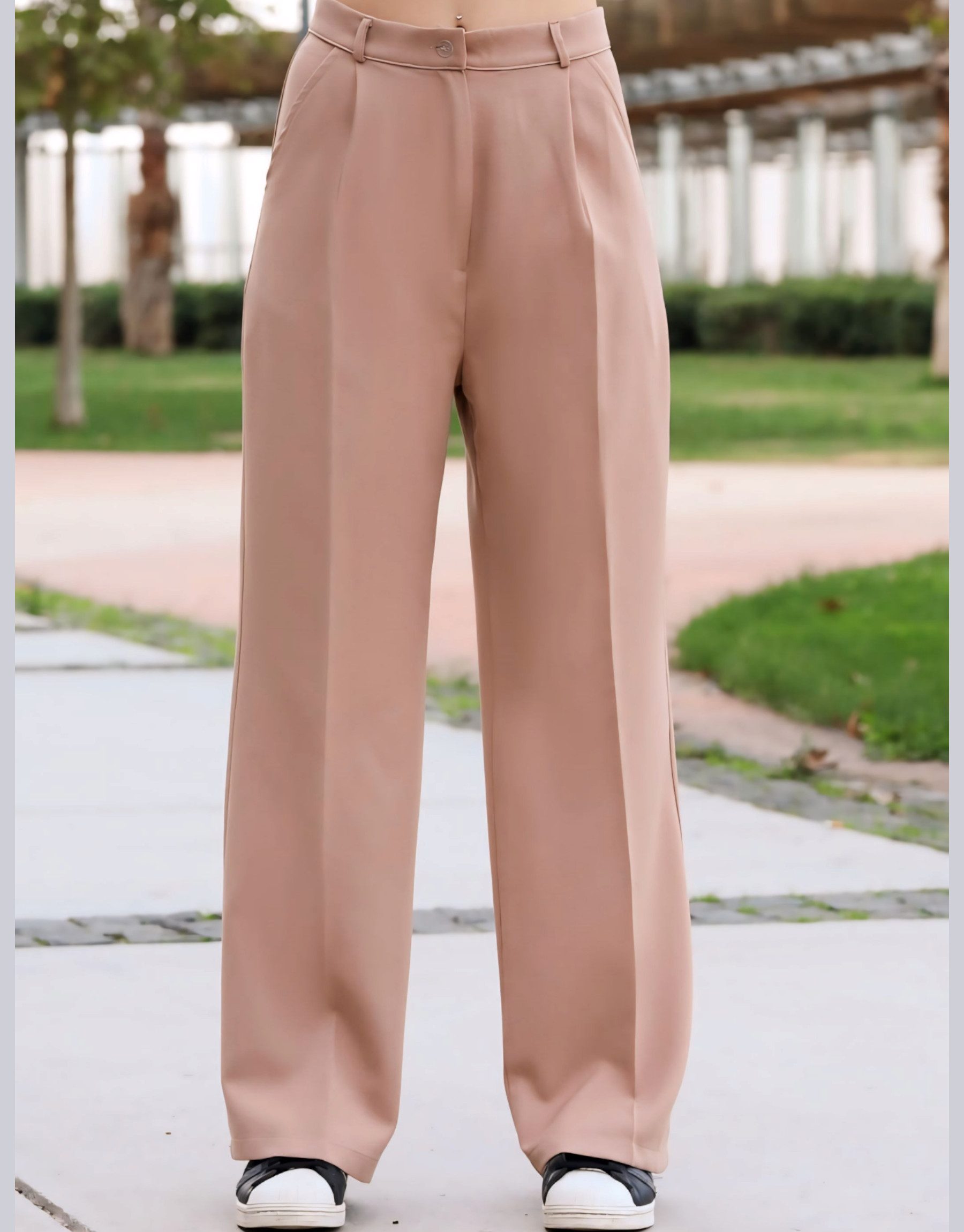 fashionshowcase Palazzohose Weite Damen Hose Lässig Locker lange Hose hoher Bund Outdoorhose Hohe Taille, 10 Farben, weites Bein