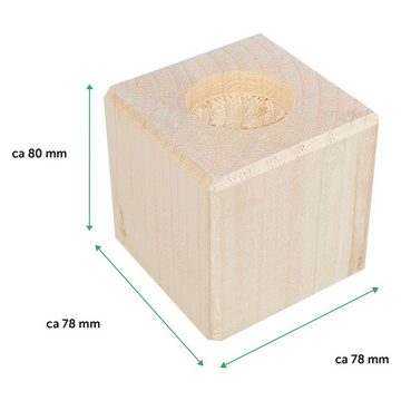 GRAVURZEILE Teelichthalter aus Holz - Einen Engel ohne Flügel nennt man Mama - 7,8 x 7,8 x 8 cm (1 St., Teelichthalter aus Holz), schönes Geschenk zum Muttertag