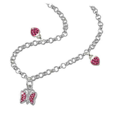 Teenie Weenie Kette mit Anhänger »SDK01838 Teenie Weenie Schmetterling Herzen« (Halsketten), Kinder Halskette Schmetterling, Herzen aus 925 Sterling Teenie Weenie Kette mit Anhänger »SDK01838 Teenie Weenie Schmetterling Herzen« (Halsketten), Kinder Halskette Schmetterling, Herzen aus 925 Sterling