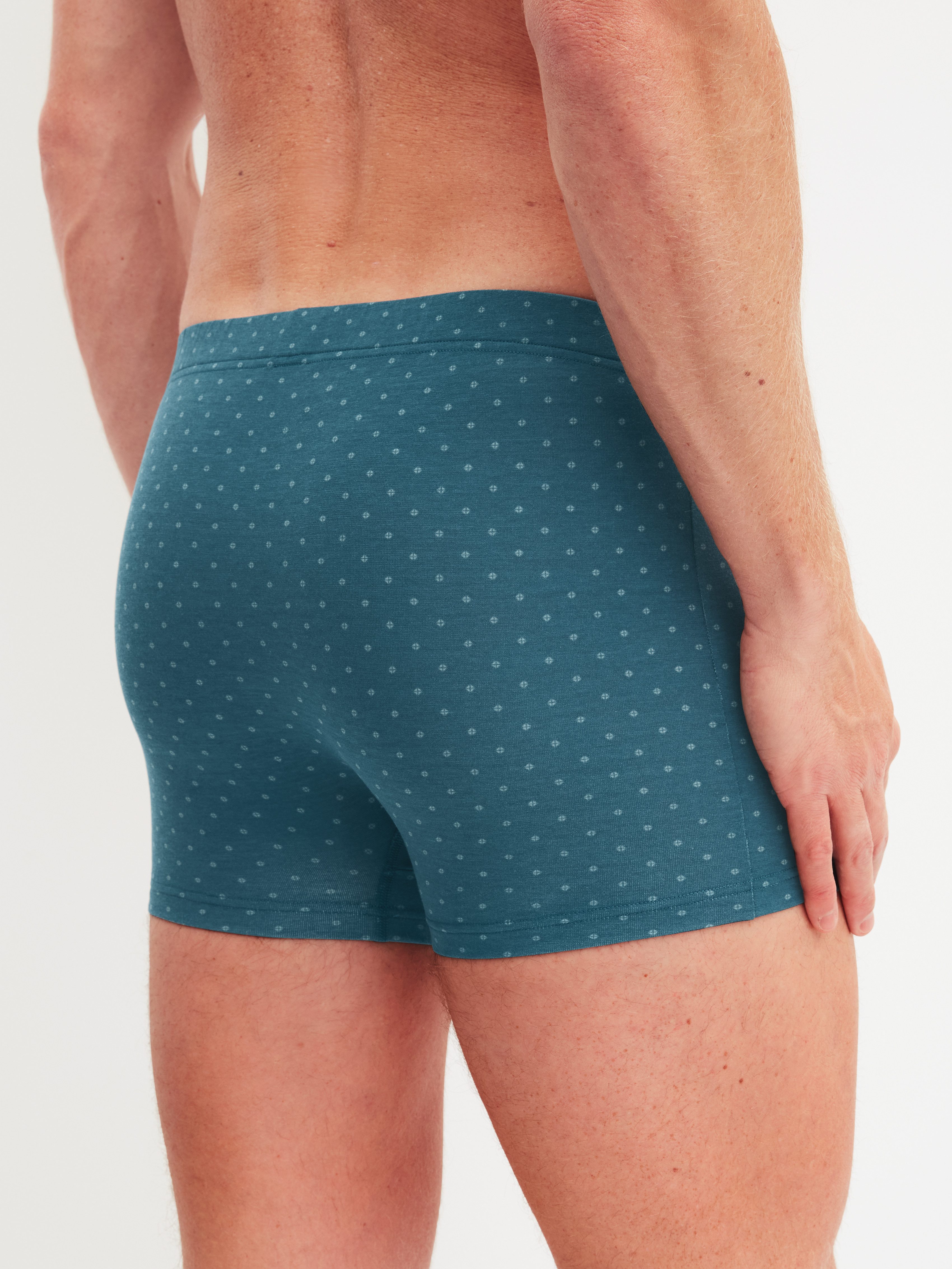 CALIDA Boxershorts Cotton Code Design breiter Bund, gemustert, eng, bequem, mit Logodruck, Baumwollmix