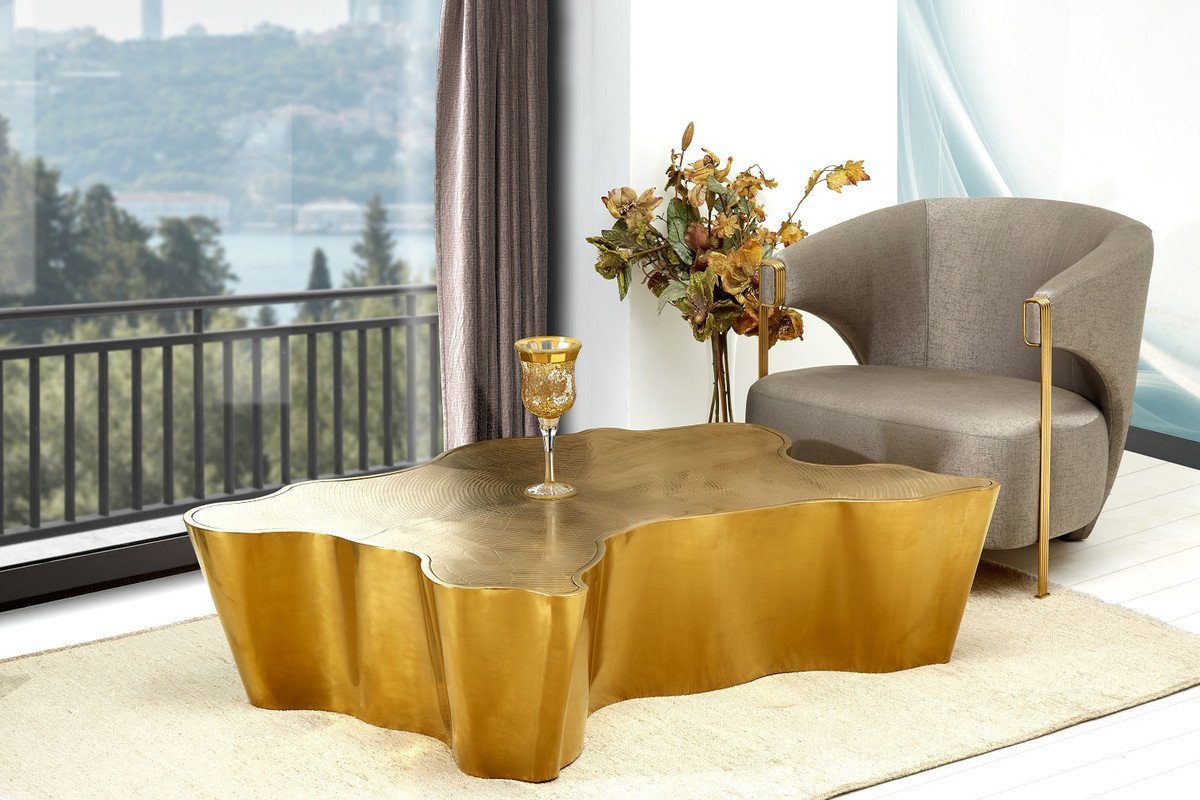 Couchtisch 35 Möbel 145 Edelstahl - Wohnzimmertisch Luxus Hotel Casa - Gold Padrino Luxus x cm 97 H. & Couchtisch x