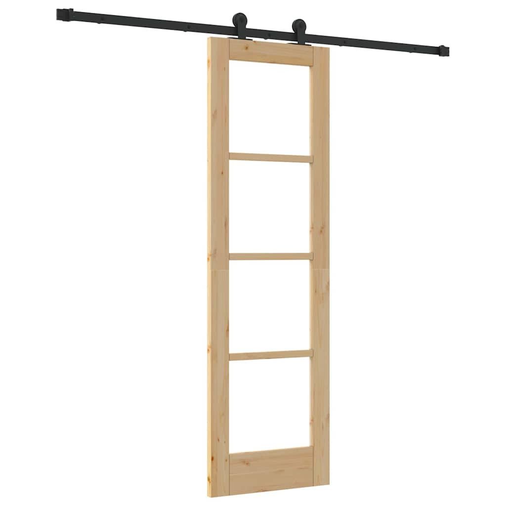 vidaXL Haustür Schiebetür ORKDAL Natürlich und Schwarz 61 x 198,5 cm (1-St)