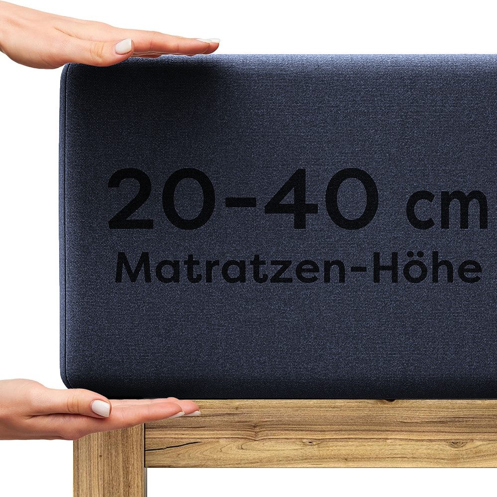 Wolkenfeld Spannbettlaken Boxspringbett Bettlaken - Spannbetttuch für Matratzen bis 40cm, Jersey, Gummizug: rundum, (1 Stück), Elastisch & Rutschfest: 90x200, 140x200, 160x200, 180x200 & Übergrößen