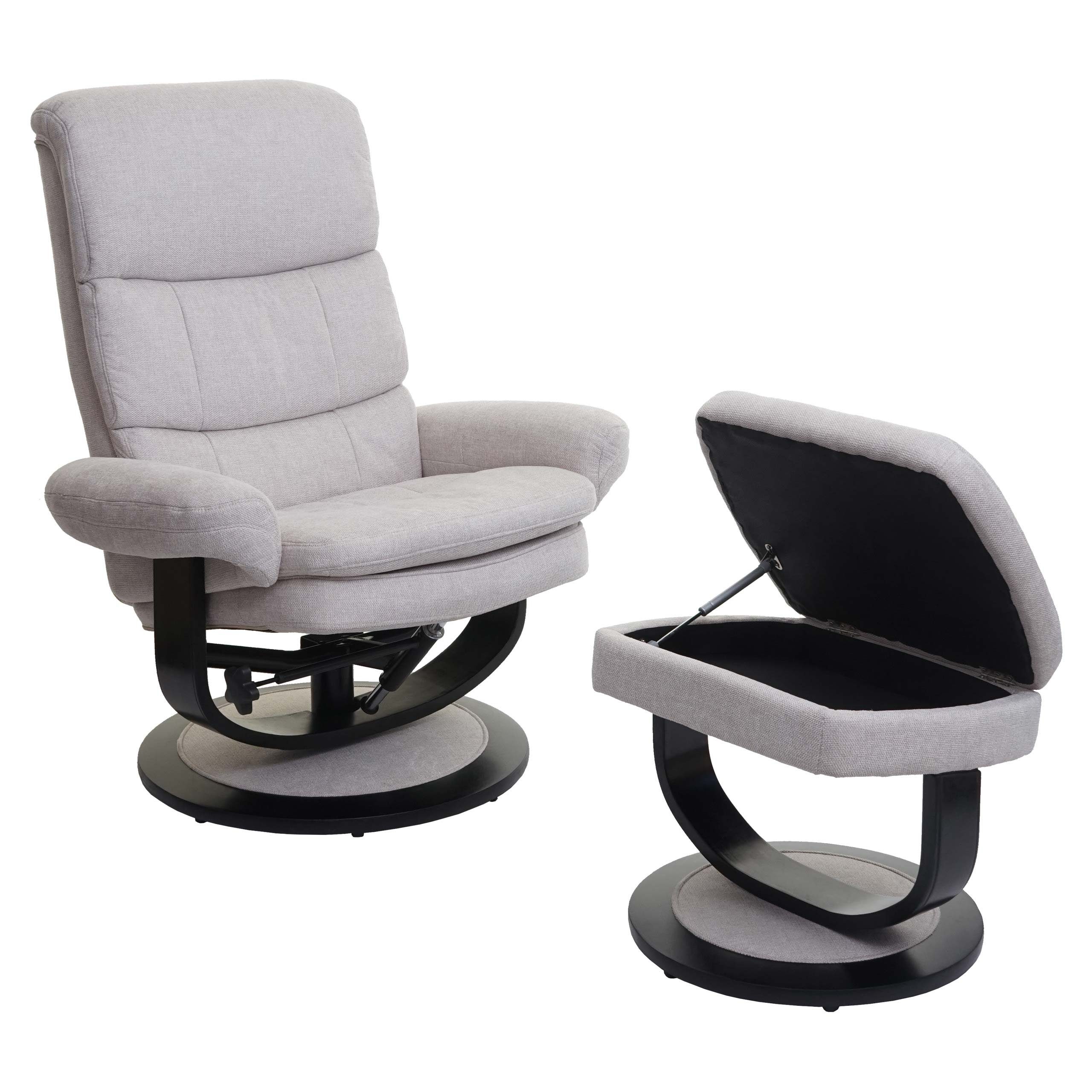 MCW Relaxsessel MCW-C16, 360° drehbar, Extradicke weiche Polsterung, Staufach für Fernbedienung