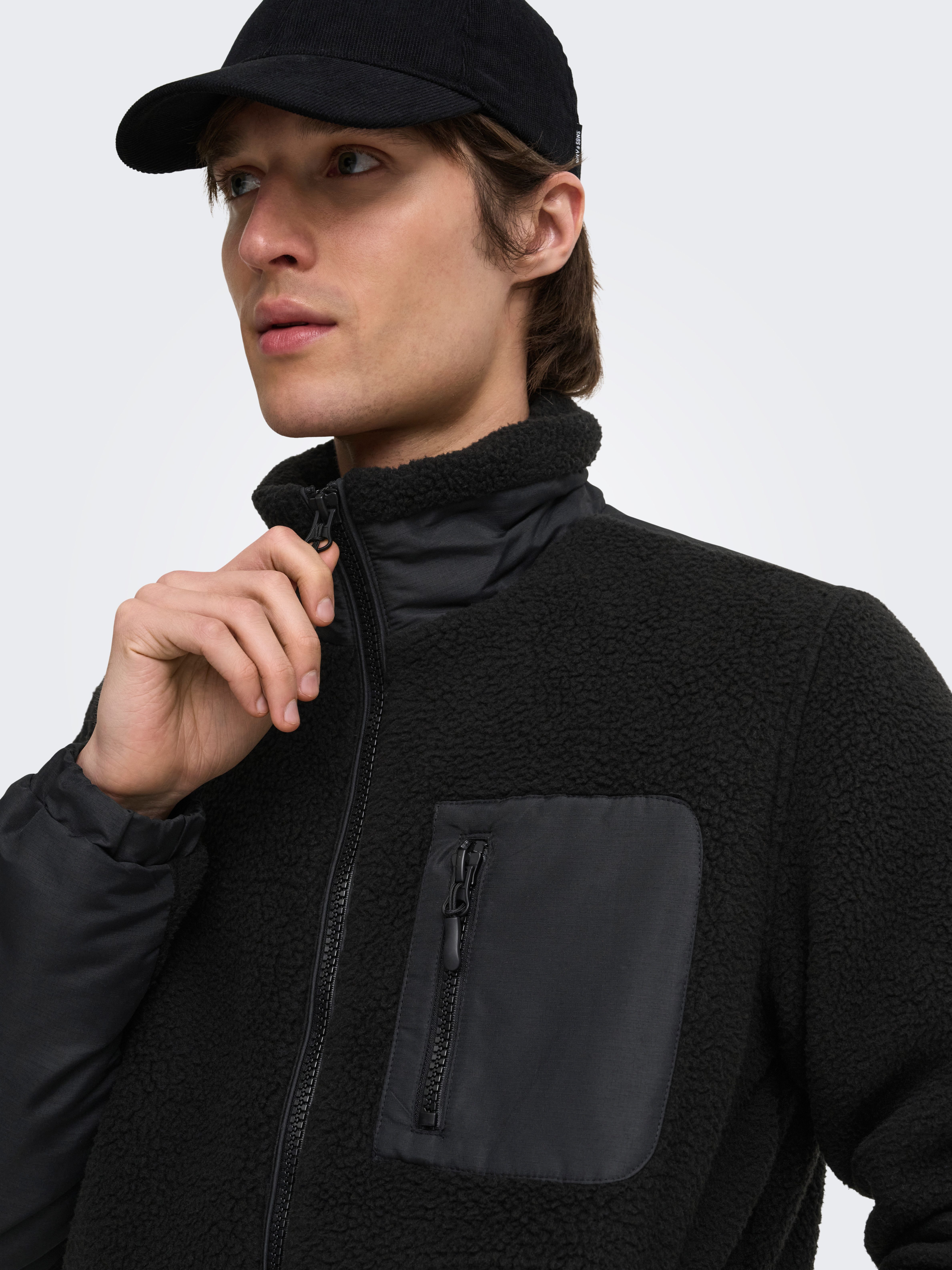 ONLY & SONS Kurzjacke ONSTYRO PADDED SHERPA JACKET NOOS Polyester, regular fit – Bild 3 von 5