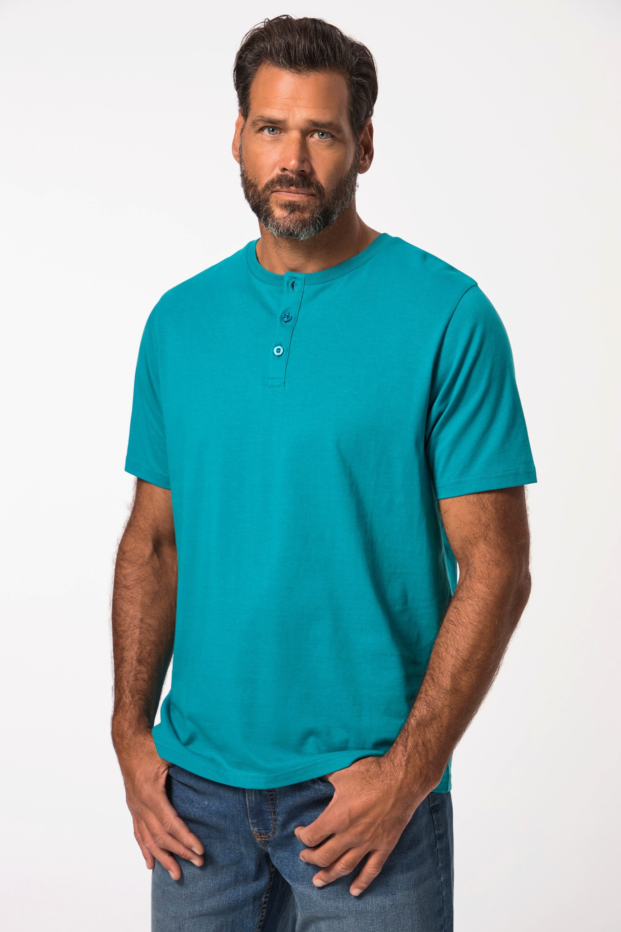 JP1880 T-Shirt JP1880 Henley Basic Knopfleiste Halbarm bis 7 XL günstig online kaufen