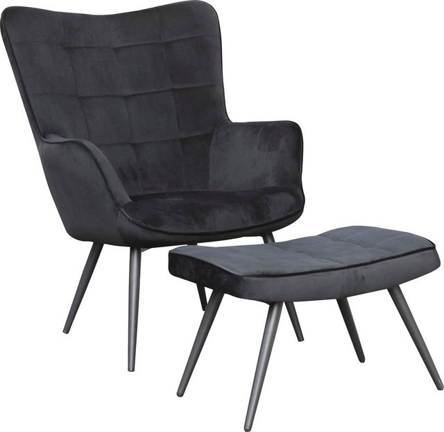 byLIVING Sessel »Uta« (1-St), wahlweise mit oder ohne Hocker, in Cord, Samt oder Webstoff-Otto