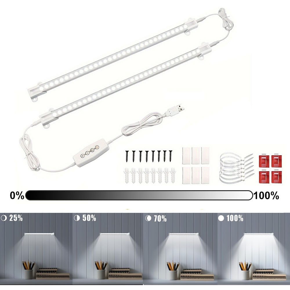 JOYOLEDER LED Unterbauleuchte Unterbauleuchte Led Dimmbar, Kaltweiß Lichtleiste Küchenlicht, mit Timer, Unterbau Beleuchtung Led Leiste, für Schrank,Regale,Werkbank, 6000K