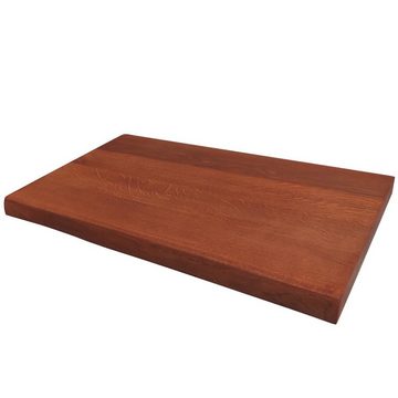 DM-Handel Waschtischplatte Eiche Holz Waschbeckenplatte Mahagoni (von 40 cm bis 100 cm Breit massiv Holz Waschtisch, Naturkant Waschbecken), 40 mm stark