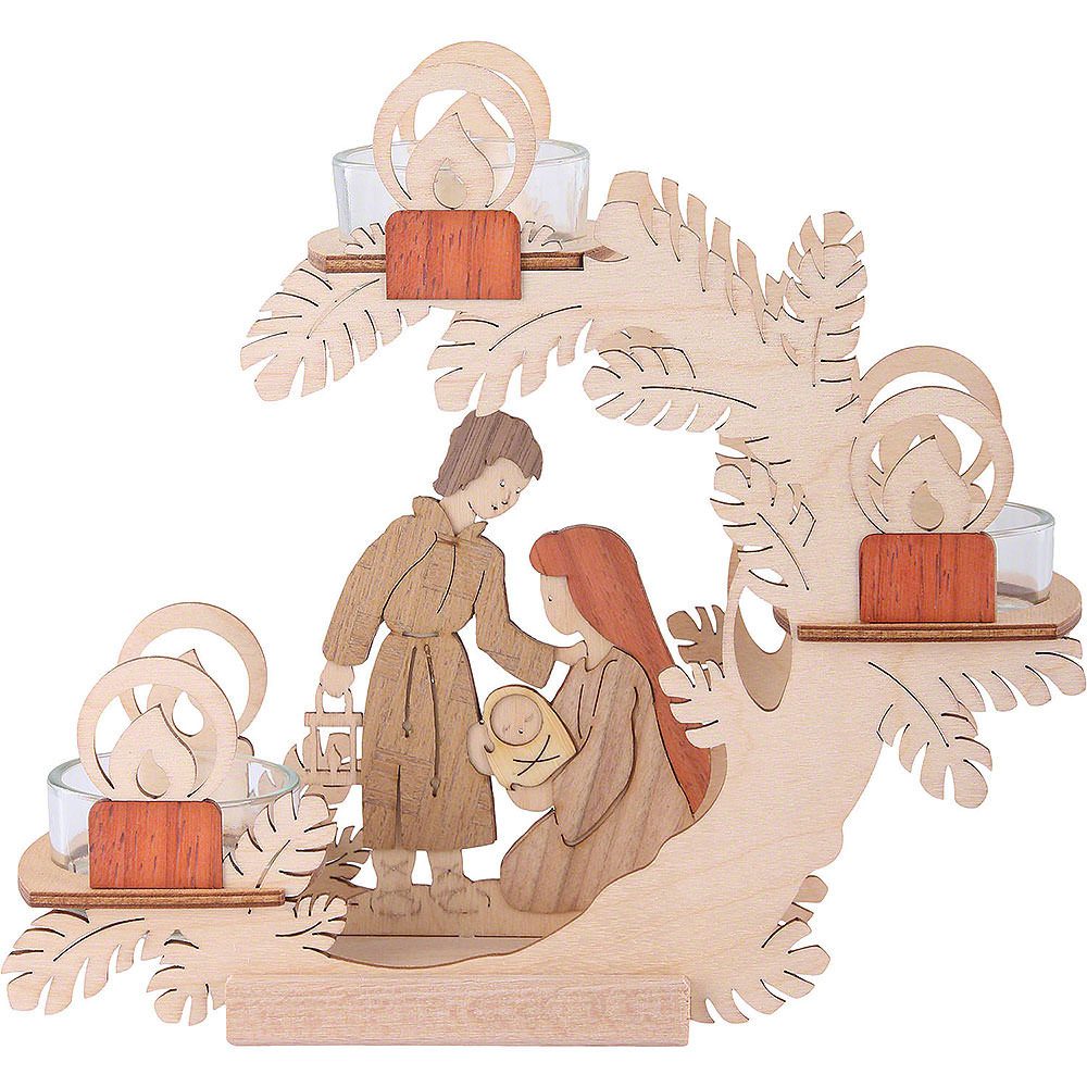 Kuhnert Schwibbogen Teelichtkranz Christi Geburt (15cm) von Drechslerei Kuhnert