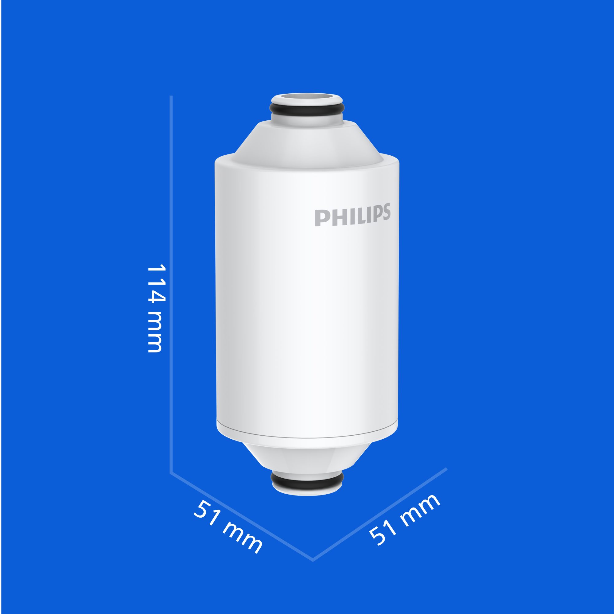 Philips Wasserfilter Philips AWP175/10 Ersatzfilter 1x für Inline-Duschzylinder AWP1775, Zubehör für Wasserfilter AWP1775, Filterkapazität: 50.000 l – Bild 5 von 5