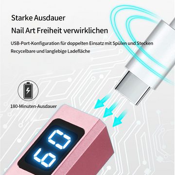 Welikera Lichthärtungsgerät Nagelkunstlampe, 400 mAh, 2-Gang-Timing, Digitalanzeige USB tragbar