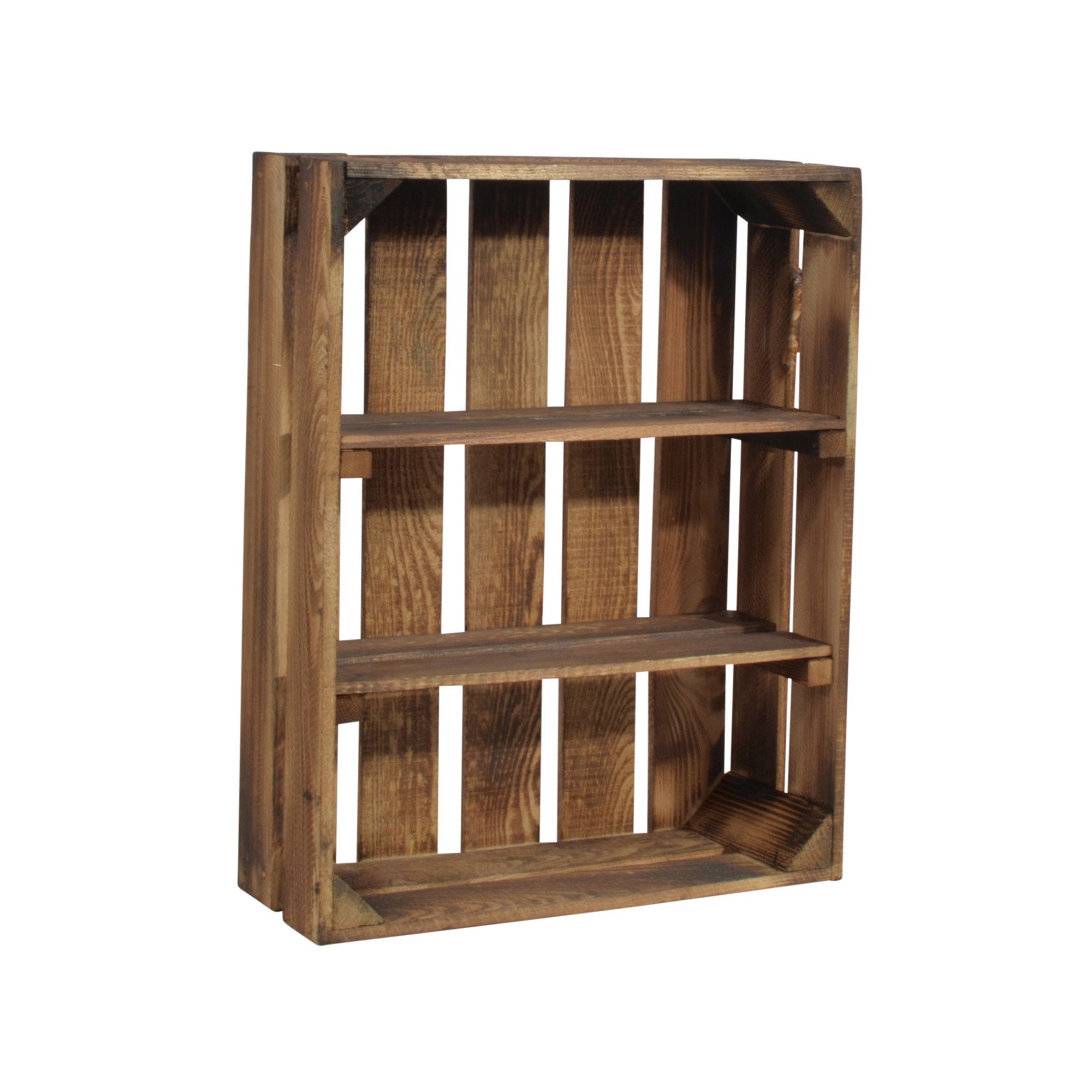 CHICCIE Holzkiste Holzregal Schmalhanz 50x40x15cm - Geflammt 2x kurzes Regal (1 St)