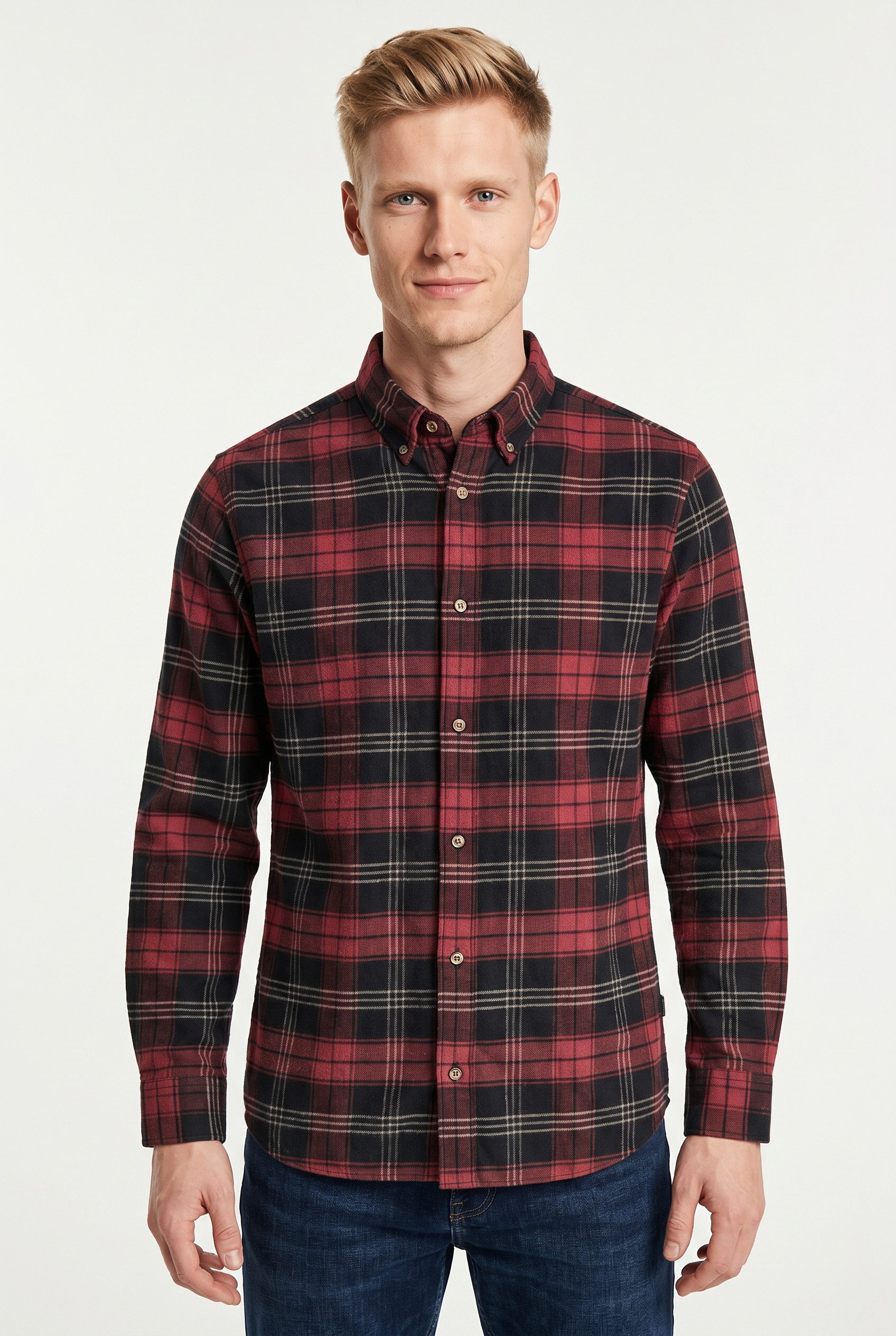 Jack & Jones Langarmhemd JPRBLUBARKLEY FLANNEL X-MAS L/S SHIRT CH