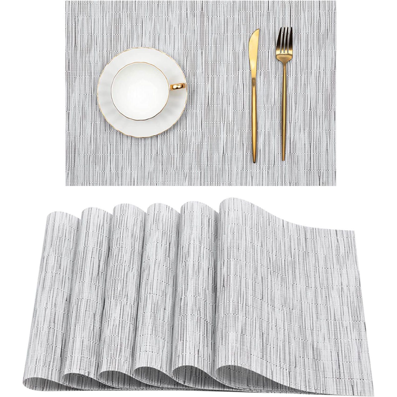 STILVORA Platzset 6er Essmatte Tischsets gewebtes Platzset, Rutschfest & Sc günstig online kaufen