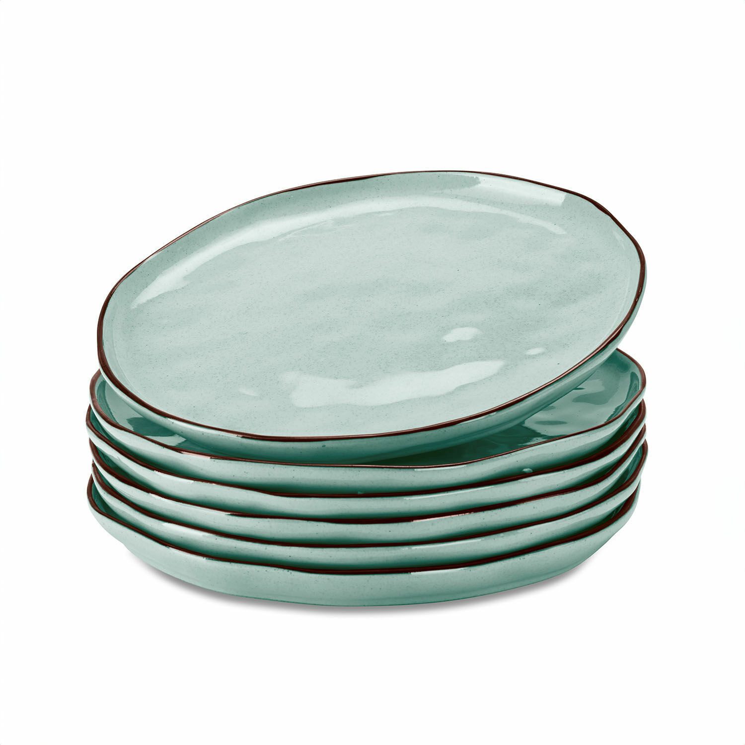 Mirabeau Geschirr-Set Teller 6er Set Biarré türkis, Steinzeug