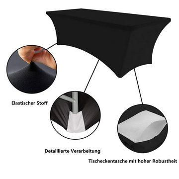 REDOM Tischdecke 2er Set Spandex Tischdecke Stretch Tisch decke Tischtuch Tischkleidung (183 x 76 x 76 cm Tisch Cover Veranstaltungen Küchen Esstisch Dekoration 2-tlg, rechteckig 6FT Tischabdeckung Waschbar und knitterfrei), Hochzeit Geburtstagsparty Valentinstag Weihnachten Party Bankette