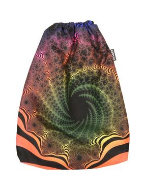 PSYWORK Turnbeutel PSYWORK Schwarzlicht Turnbeutel Rucksack Neon "Fractal Dimension III", UV-aktiv, leuchtet unter Schwarzlicht