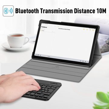 Fintie Tablet-Hülle Tastatur Hülle für Samsung Galaxy Tab A8 10,5 Zoll 2021 SM-X200/X205/X207 - Keyboard Cover mit Magnetisch Abnehmbarer Deutsches Layout Tastatur 10,5 Zoll