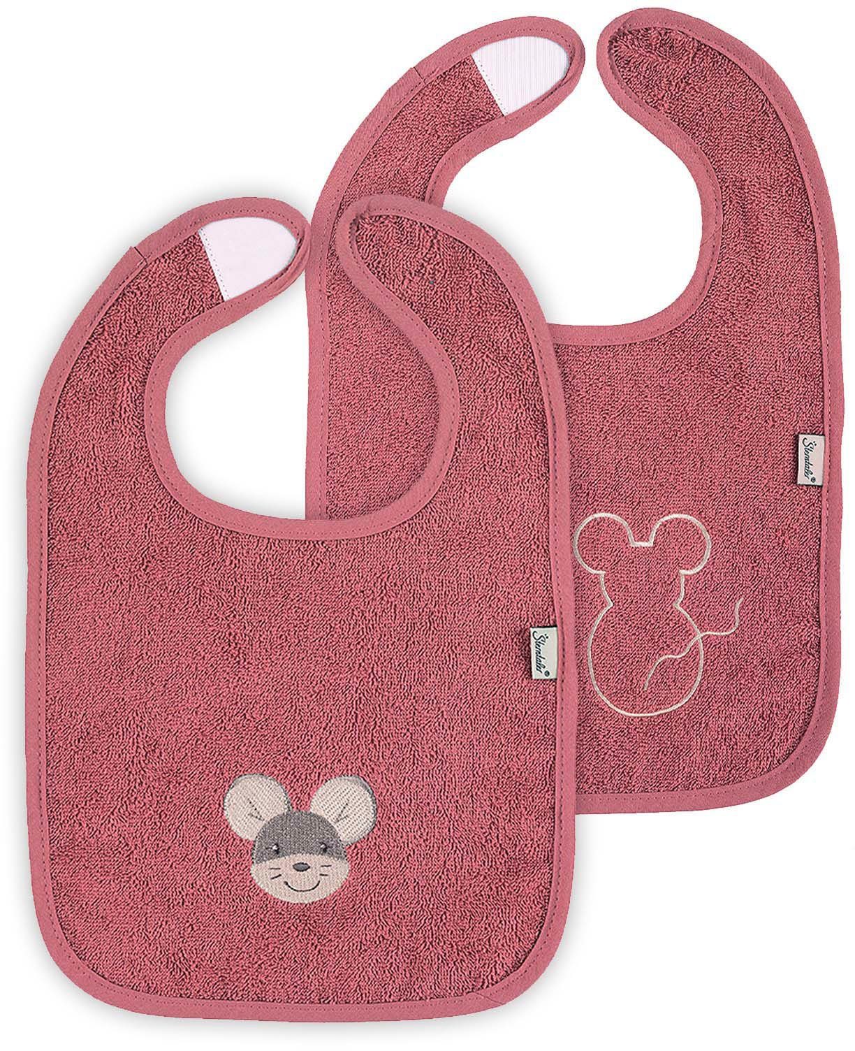 Sterntaler® Lätzchen Doppelpack, Klettlätzchen Mabel, rosa, (Set, 2-St), GOTS made with organic materials, zertifiziert 1065506