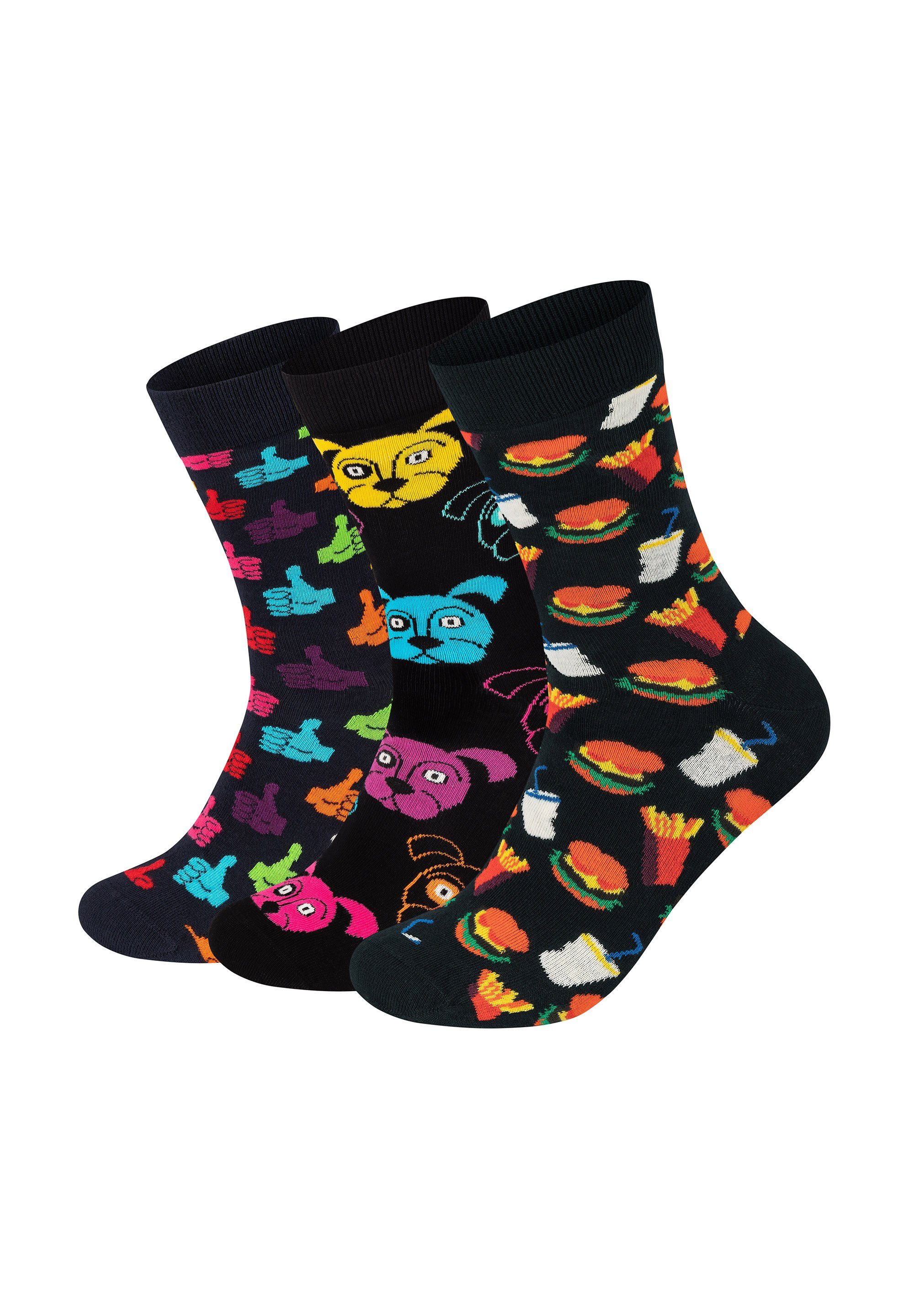 Happy Socks Basicsocken Hamburger-Dog-Thumbs up Aus nachhaltiger Baumwolle günstig online kaufen