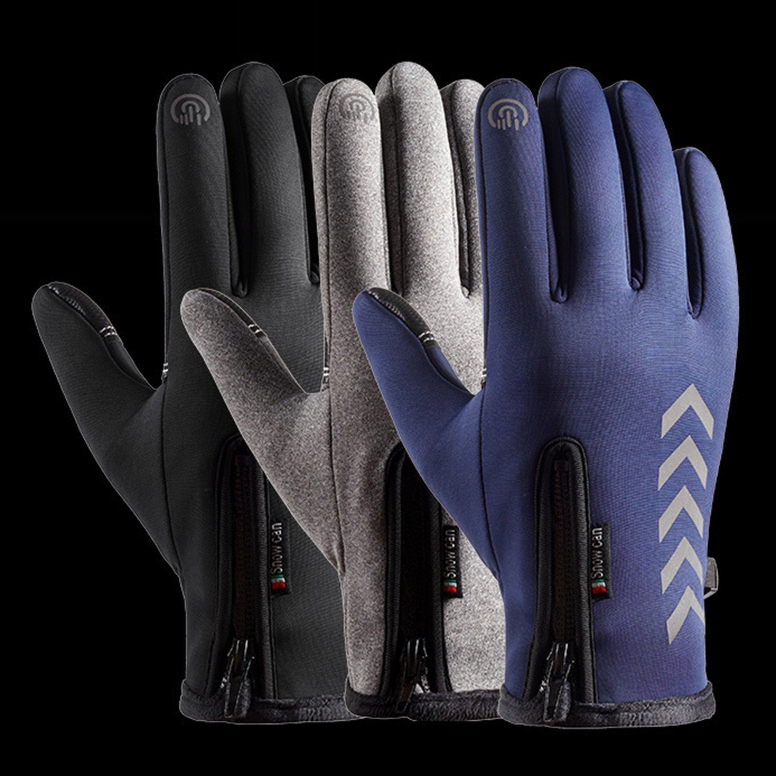 Rutaqian Multisporthandschuhe Sporthandschuhe für Damen Schwarz verschleißfest Laufhandschuhe Touchscreen, und winddicht, Herren,Outdoor