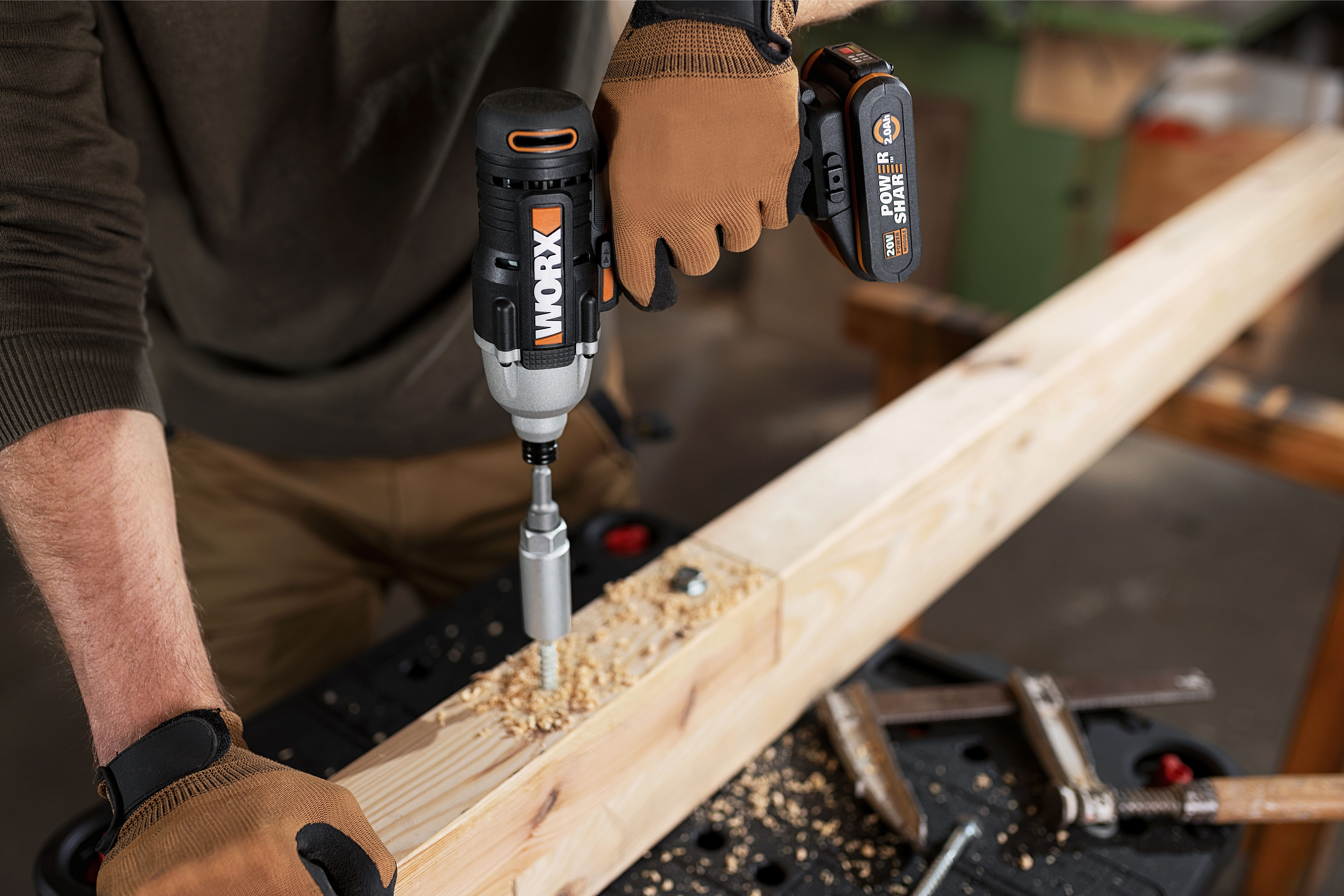 Worx Akku-Schlagschrauber WX291, 2600 U/min, 170 Nm, mit LED-Licht, inkl. Akku & Ladegerät