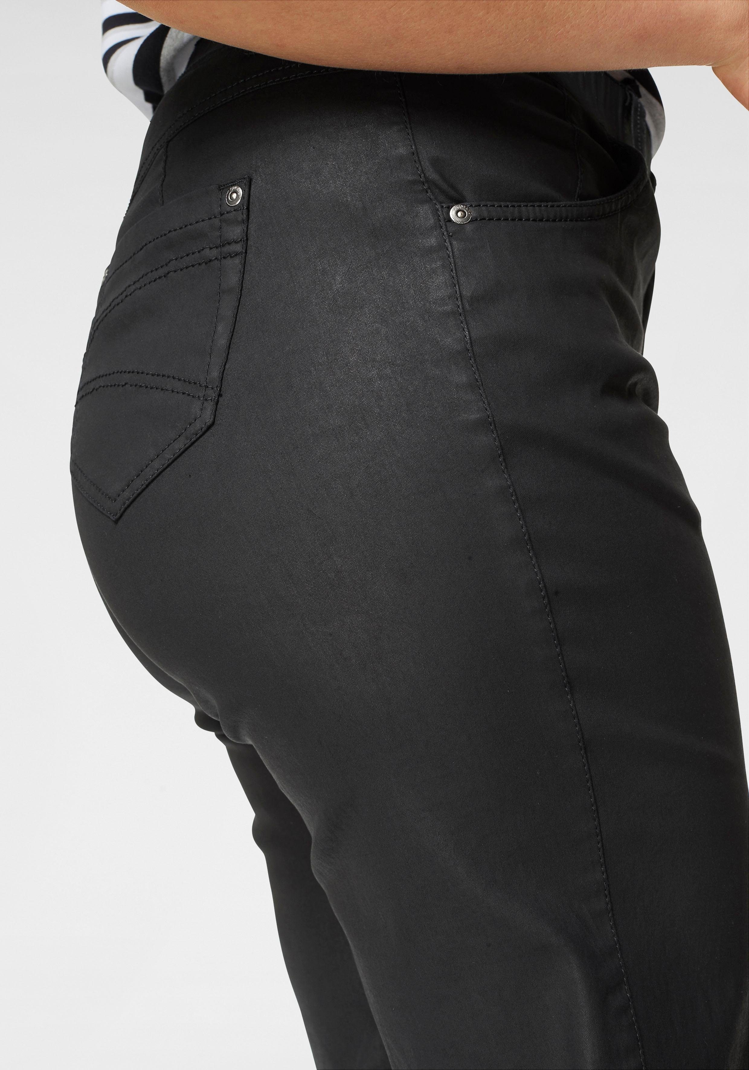 Damen Jeans KjBRAND Straight-Jeans Babsie: bequemer Oberschenkel beschichtetes Material