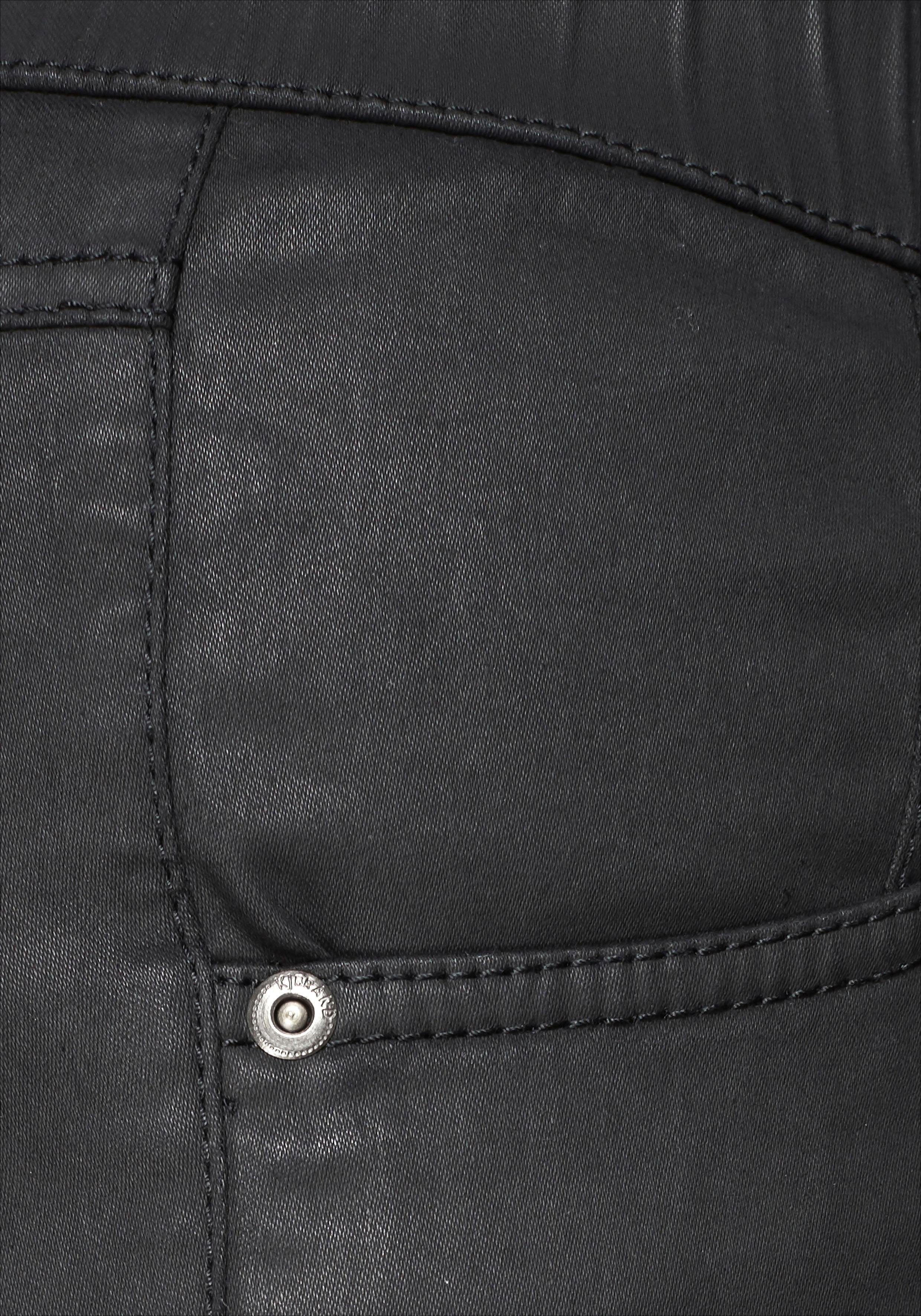 Damen Jeans KjBRAND Straight-Jeans Babsie: bequemer Oberschenkel beschichtetes Material