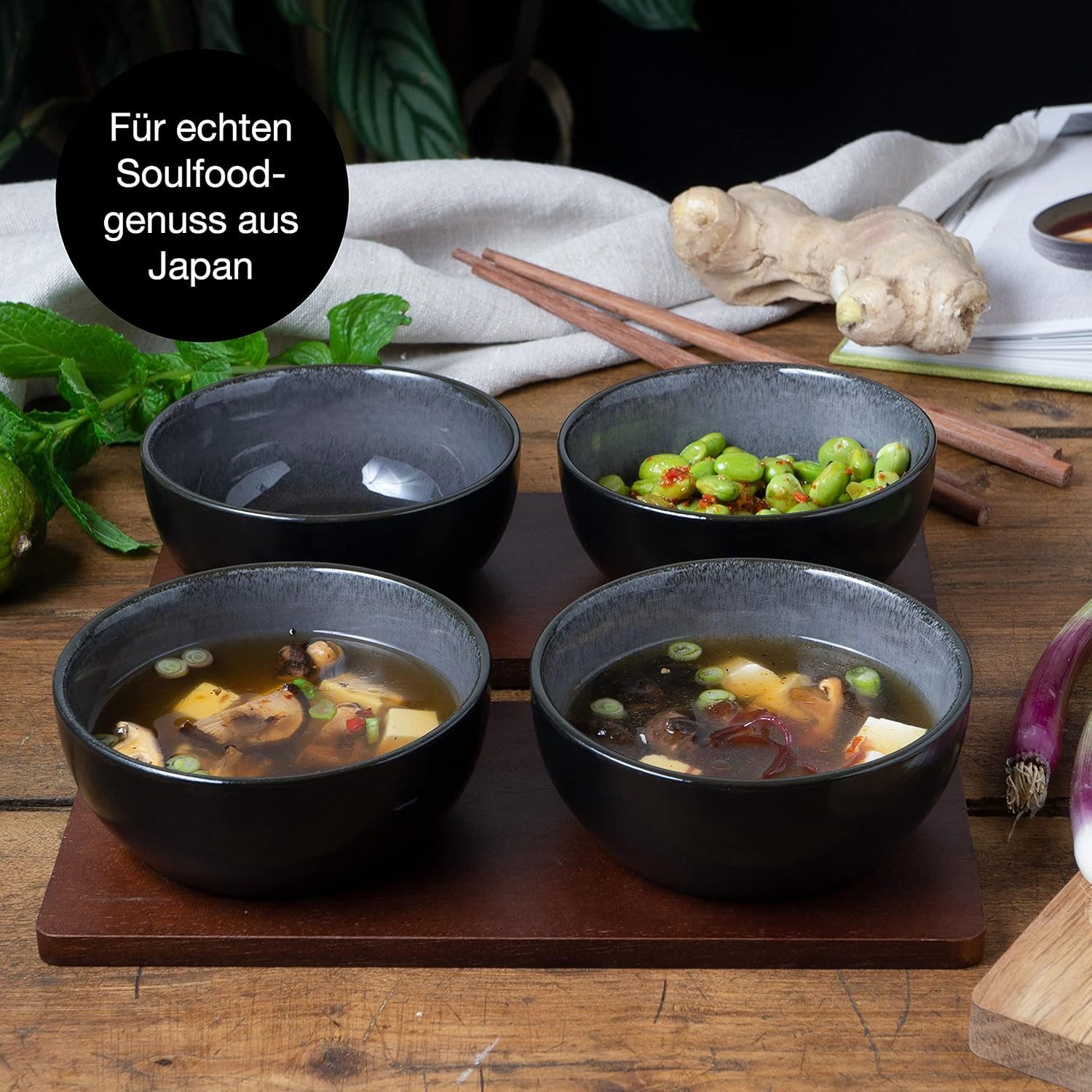 Moritz & Moritz Suppenschüssel VIDA Miso Schalen Anthrazit