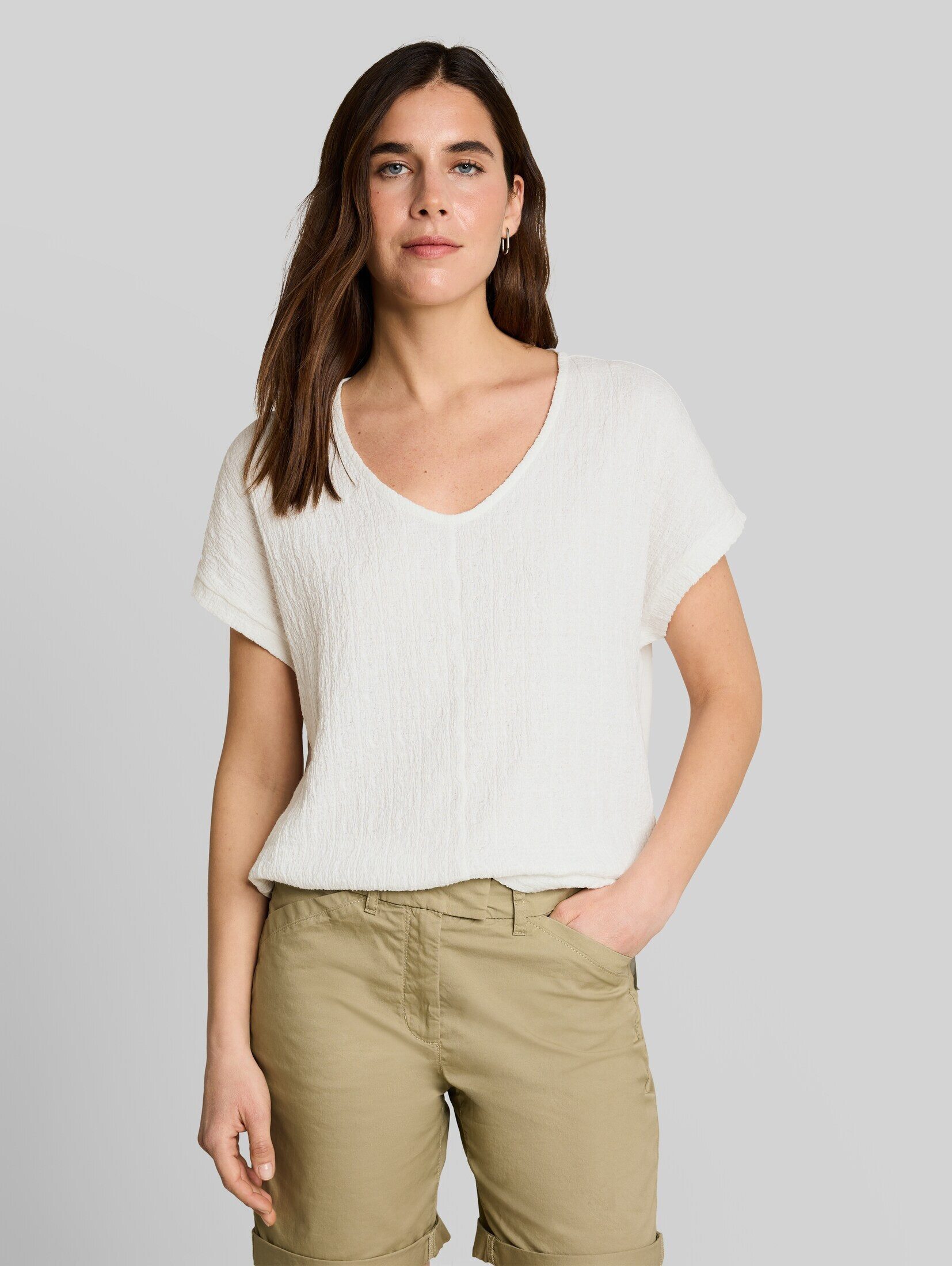 TOM TAILOR T-Shirt T-Shirt Loose Fit T-Shirt im Material-Mix