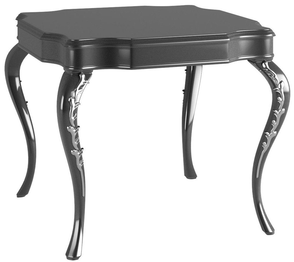 Beistelltisch Silber Tisch Beistelltisch im 63 Edler Casa Barock 63 x Padrino 62 H. Barockstil Barock Schwarz Luxus x cm - Möbel / -