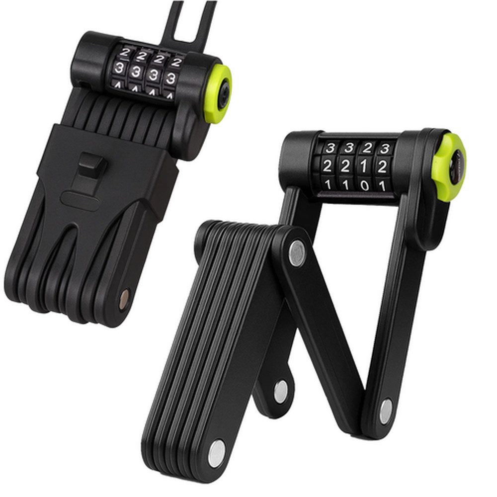 Trizand Faltschloss Fahrradschloss Rahmenschloss (Spar-Set, 1-tlg., starker Codeschutz), massive Stahlsegmente machen das Schloss schnitt- und sägefest