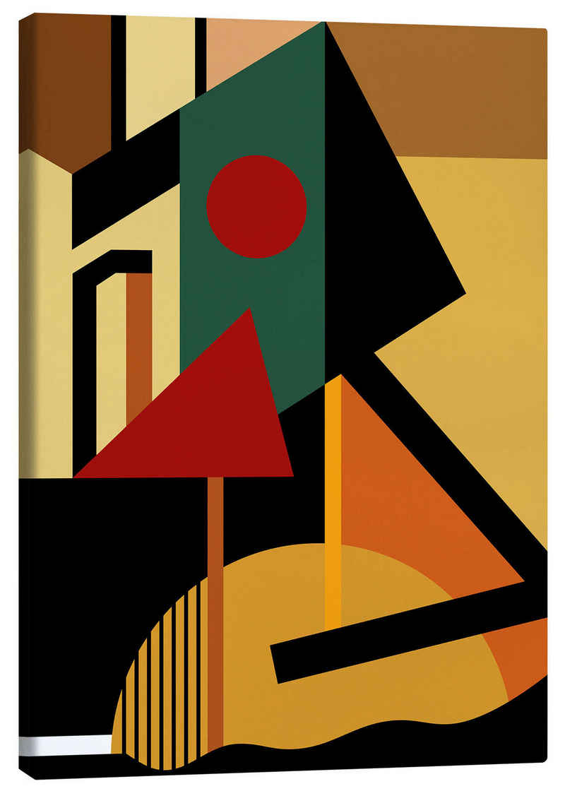 Posterlounge Leinwandbild THE USUAL DESIGNERS, Der Geometrist, Büro Mid-Century Modern Illustration