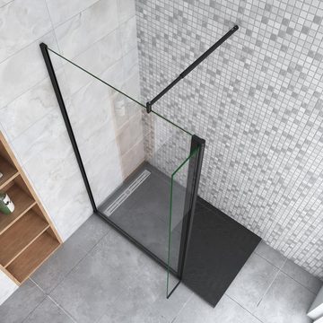 duschspa Duschwand 8mm Nano Glas Trennwand mit Flipper-Panel Walk in Dusche Duschwand, Einscheibensicherheitsglas, Sicherheitsglas, (Set), Glas, Nano Glas