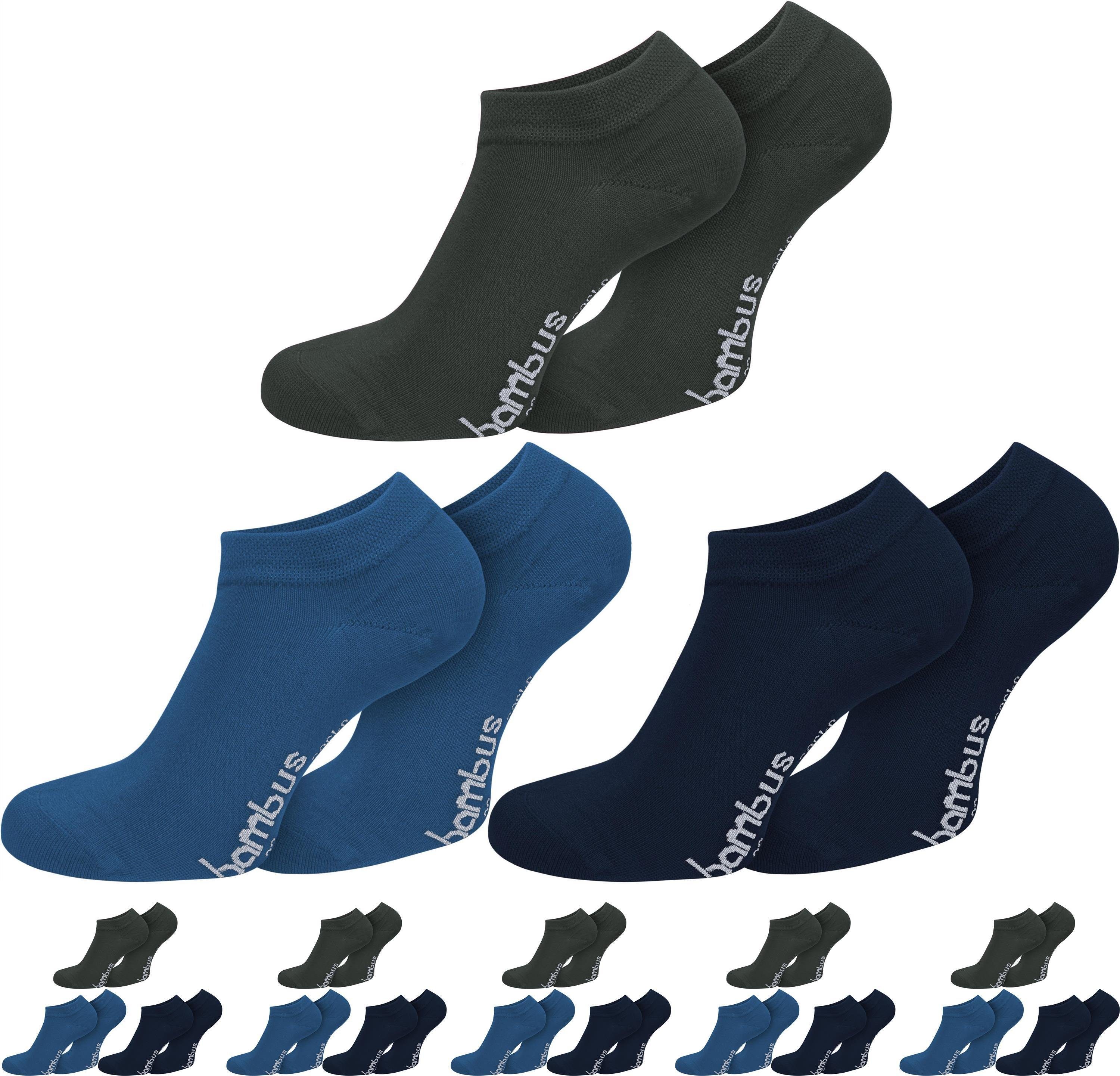 normani Sneakersocken 6 Paar Bambus-Gesundheitssocken Sneakers (6er-Set, 6 Paar) seidenweich durch Viskose Anthrazit/Blau/Marine