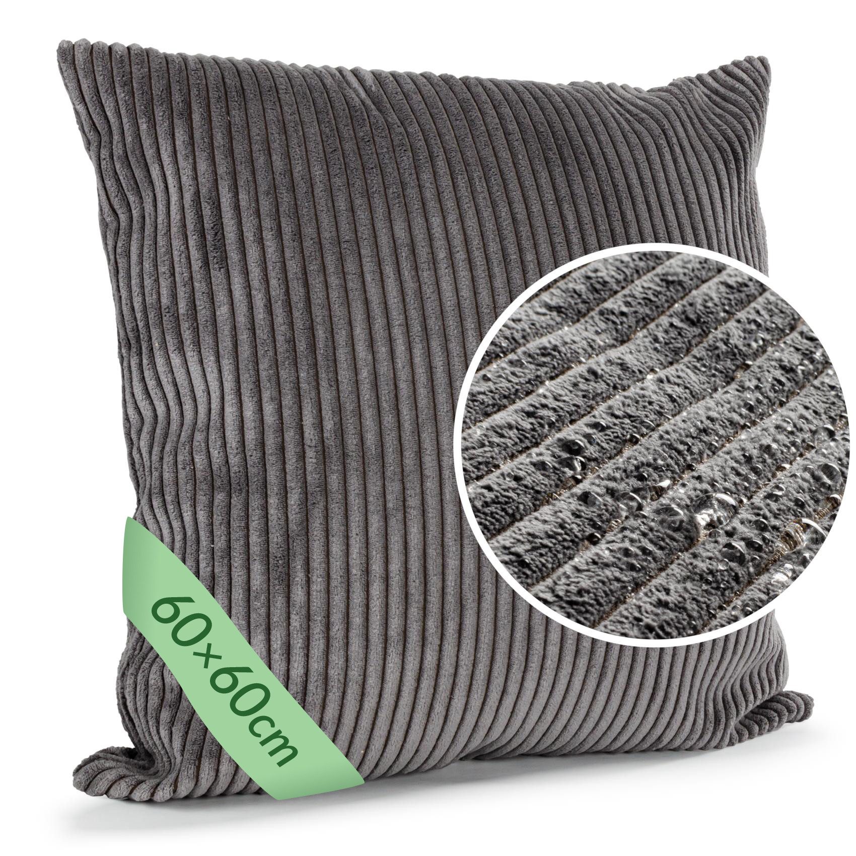 ANRO Dekokissen Kissenhülle MIT oder OHNE Füllung Kissenbezug Zierkissen, Kissenhülle in 60x60cm ohne Füllung Dunkelgrau