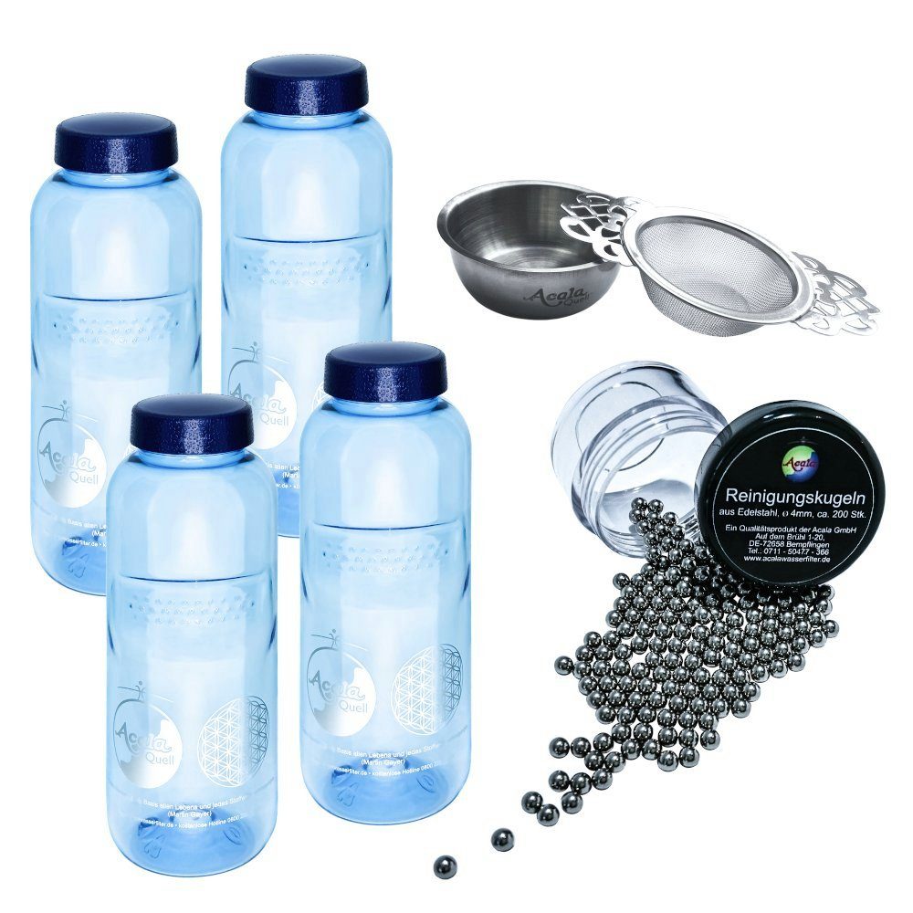 AcalaQuell Trinkflasche großes Set professionell Grip 0,5L,  Tritankunststoff, BPA frei