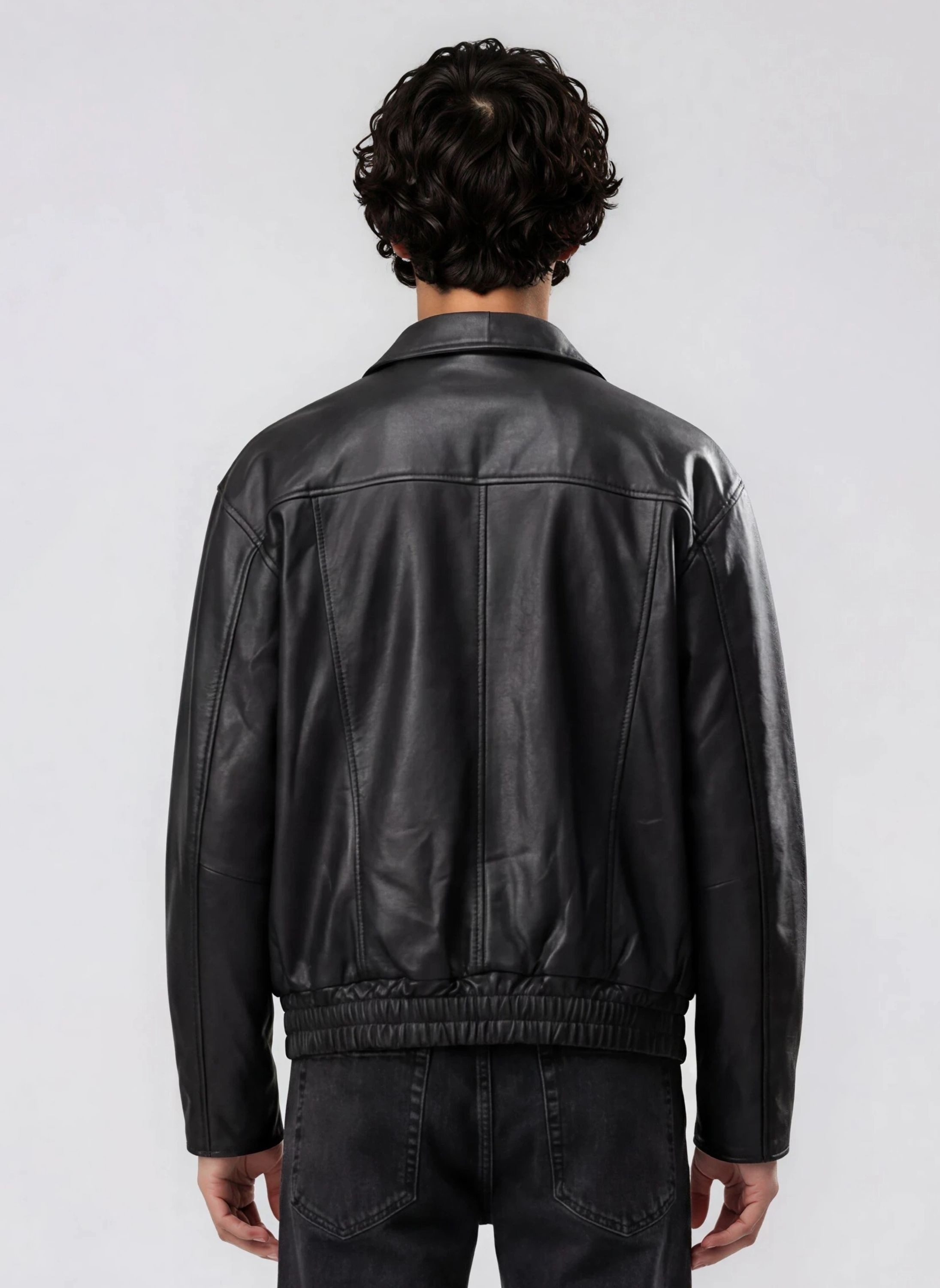 trueprodigy Lederjacke Pekka Blouson Stil mit Hemdkragen