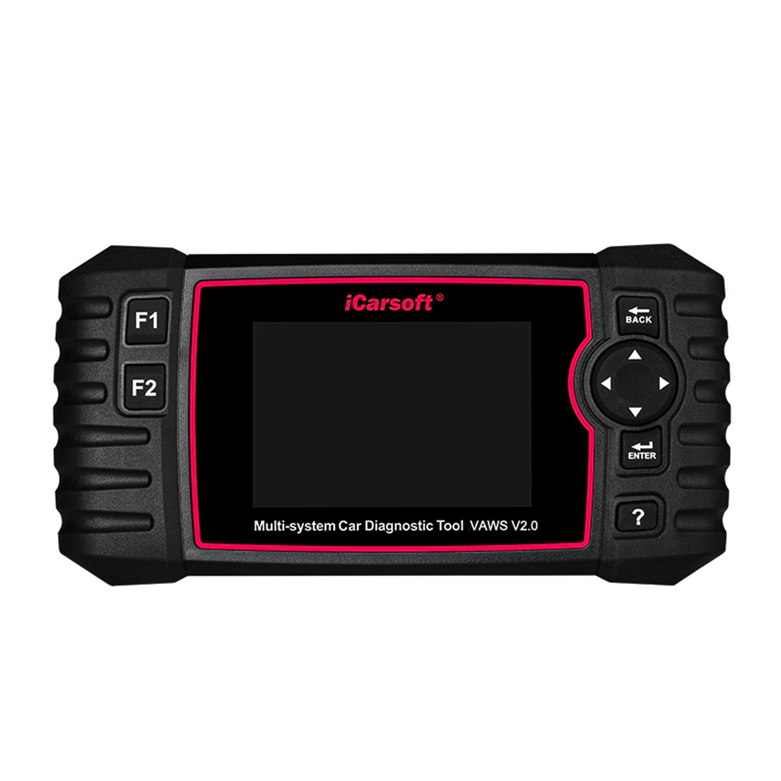 iCarsoft OBD2-Diagnosegerät VAWS V2.0 Diagnosegerät für Audi VW Seat Skoda Farhrzeugen, 10,16 cm (4 Zoll) TFT- Farbbildschirm