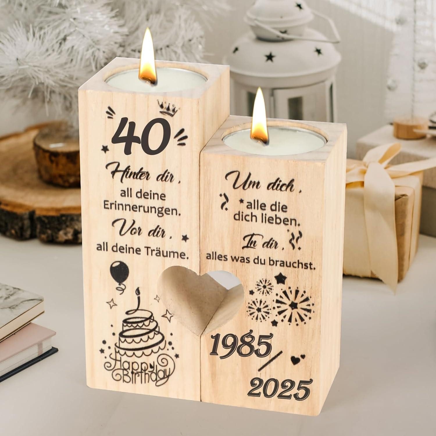 Kerzenständer Deko Kerzenständer Geburtstag 40 Frau 1985 2025 Mama Schwester