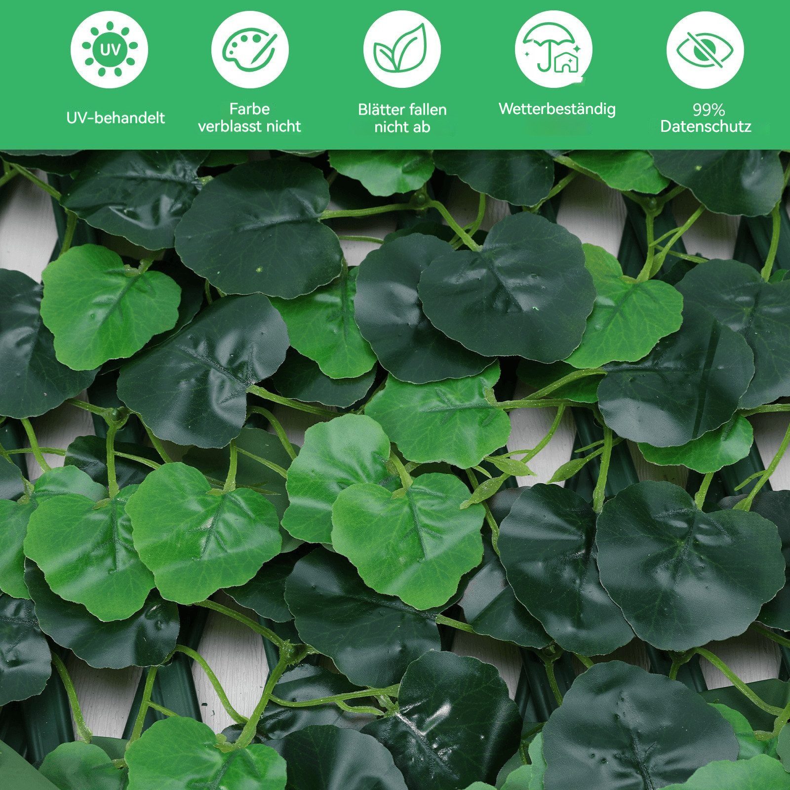 BlingBin Gartenzaun erweiterbarer Künstliche Hecken Sichtschutzzaun mit Blu günstig online kaufen