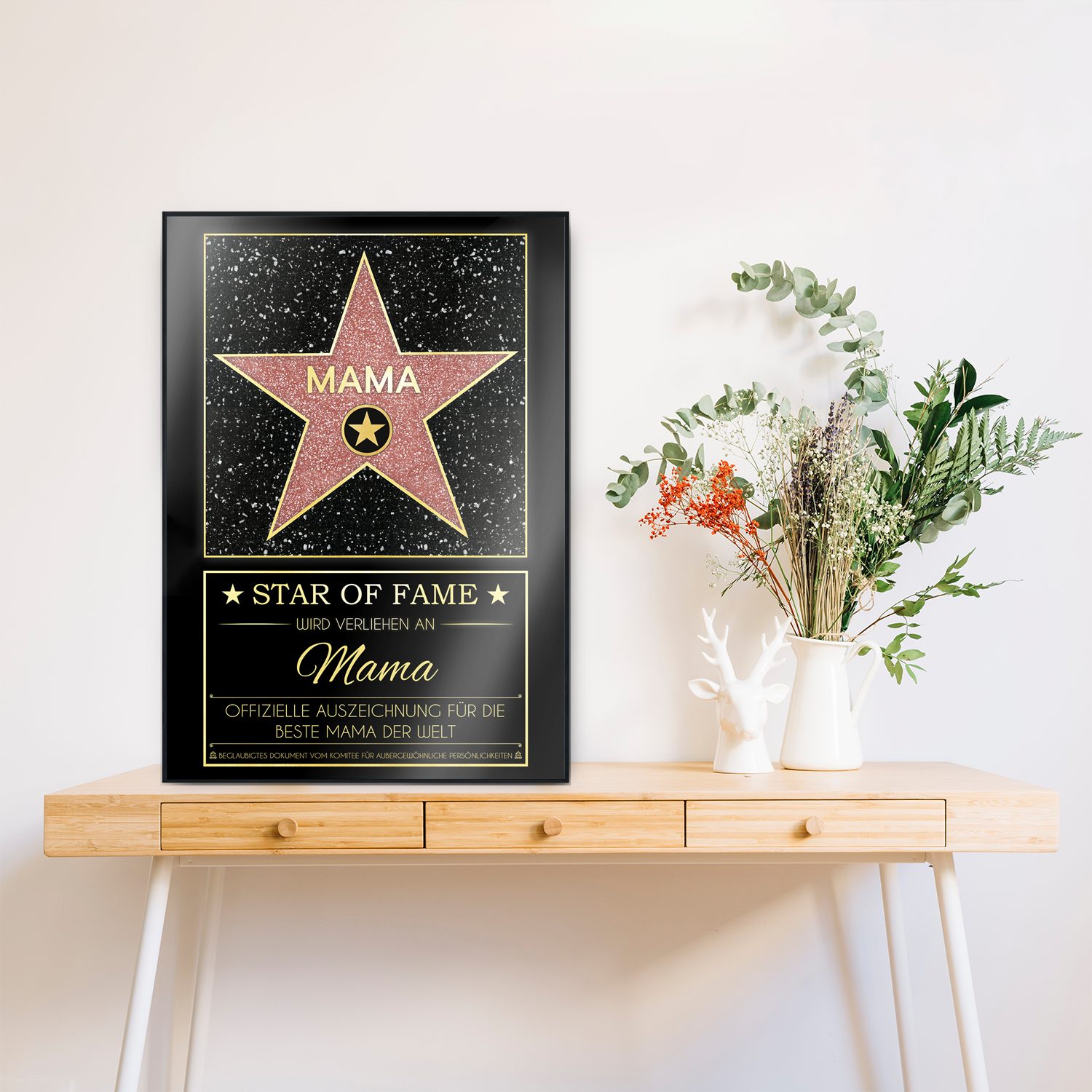 Tigerlino Poster Mama Hollywood Stern Urkunde Geburtstag Geschenkidee Muttertag