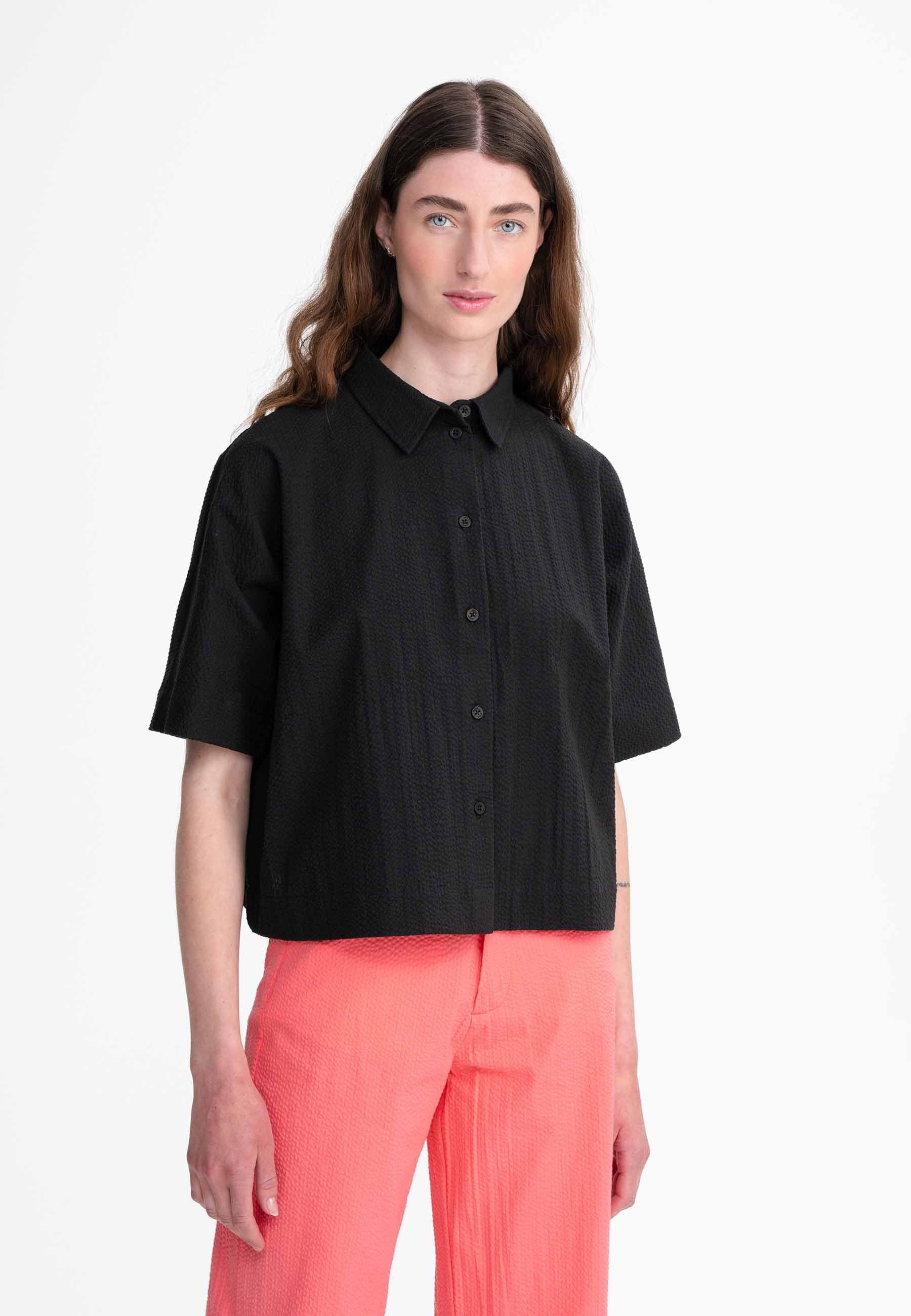 MELA Kurzarmbluse Bluse kurzärmlig RINARA Knopfleiste günstig online kaufen